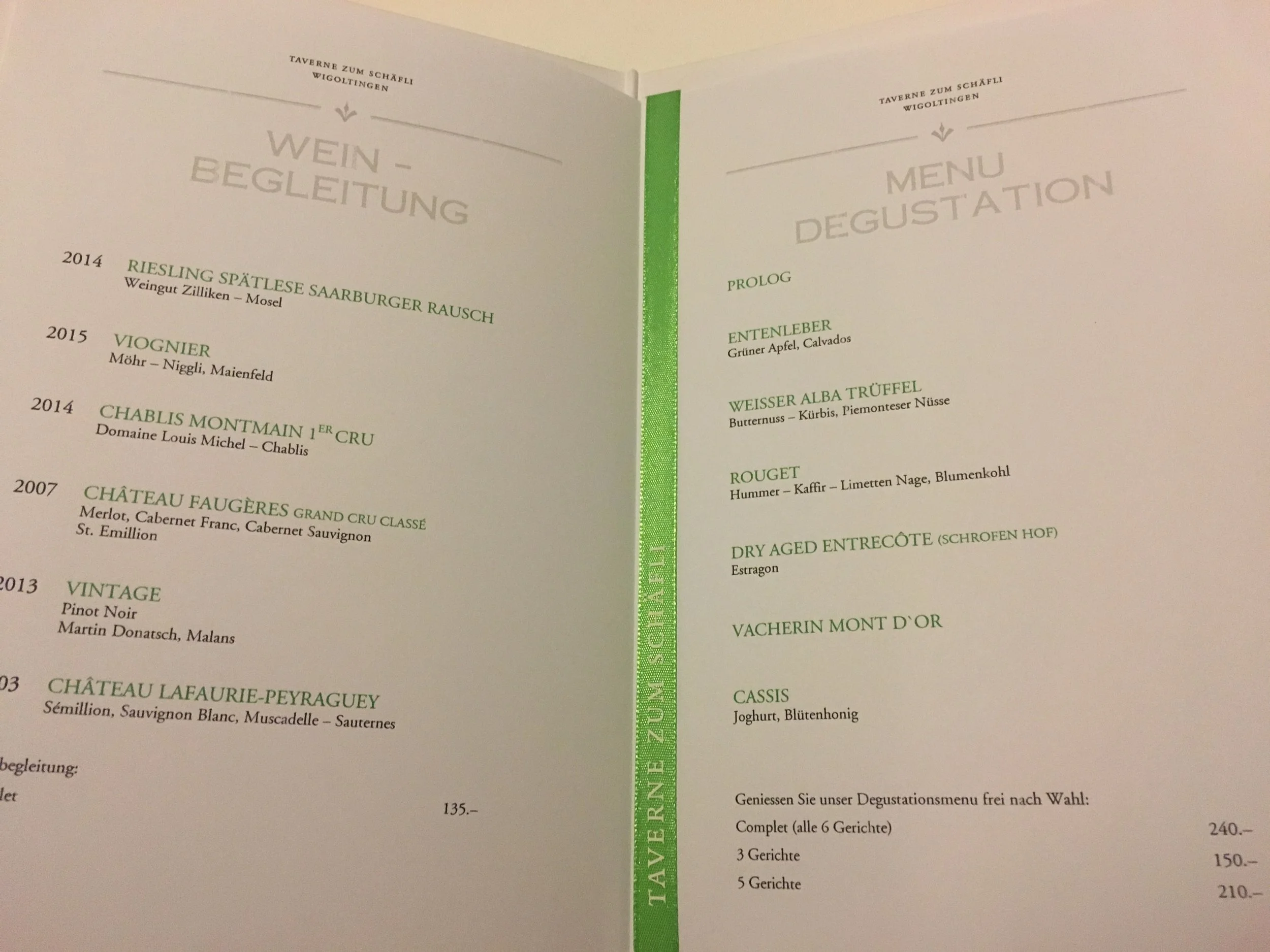 I didn't take the wine journey this time (left side), it looks interesting though