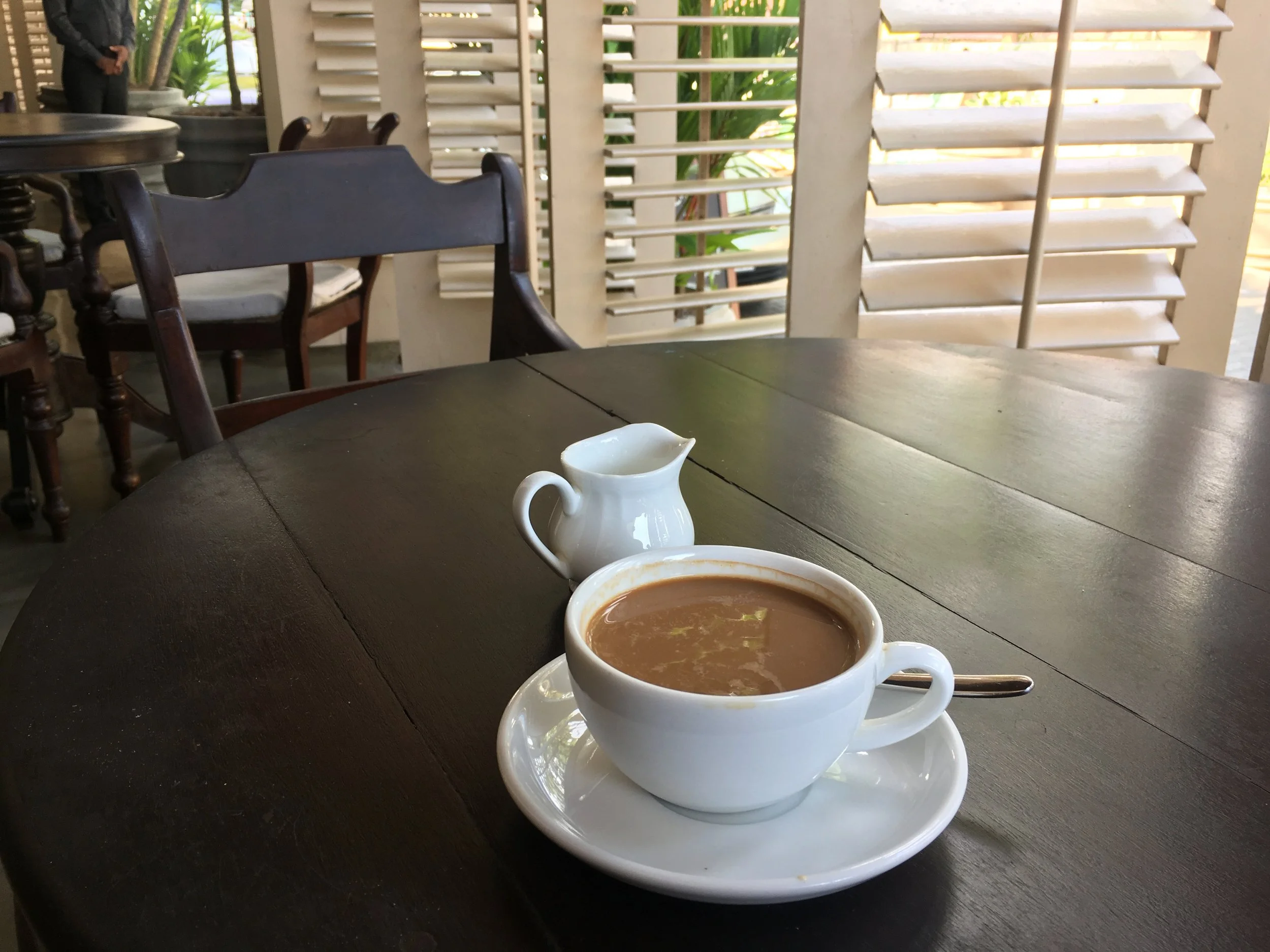 This was actually in the SLH hotel in the center of Galle: the Galle Fort Hotel. Great coffee! Next time we'll choose to stay here as well.