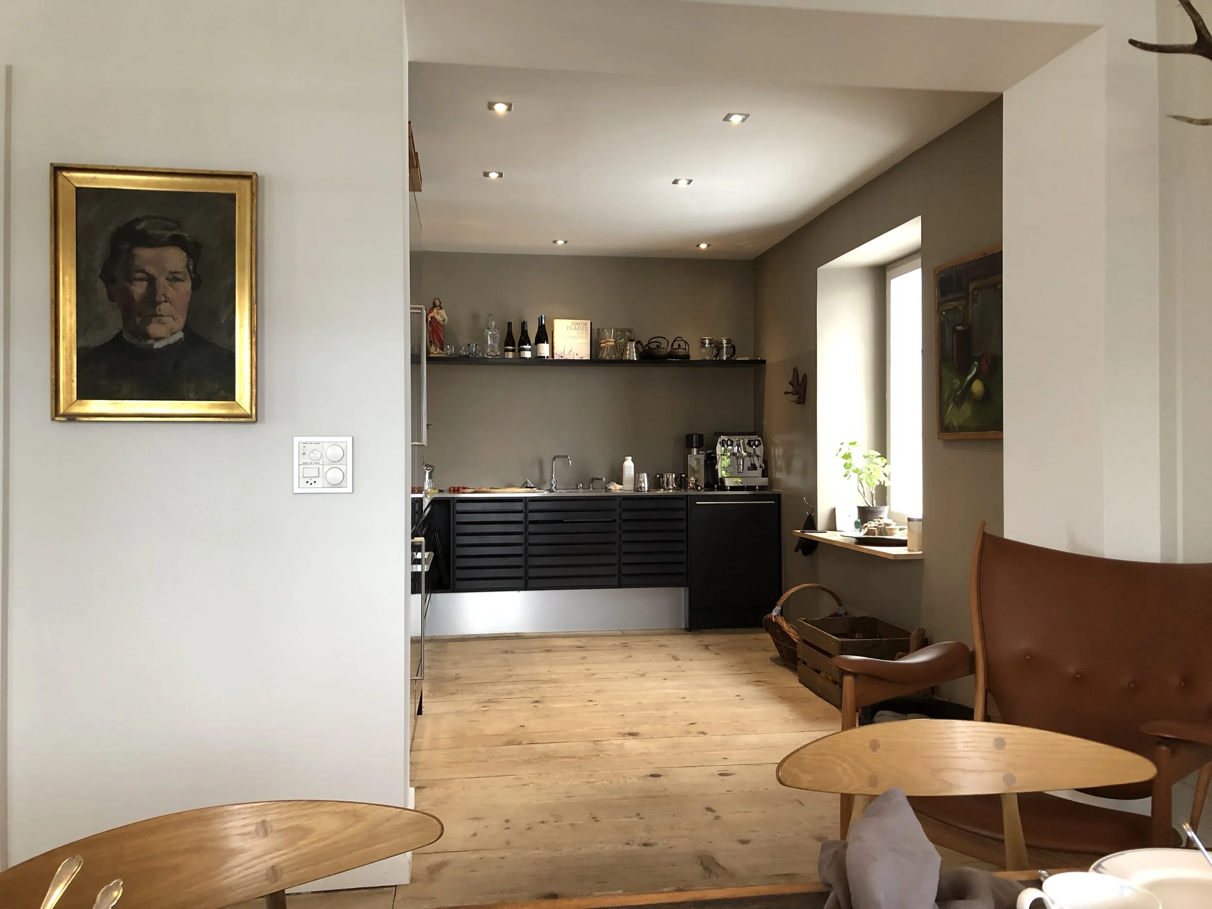 The modern kitchen with the expensive Italian espresso machine - and the coffee was really great