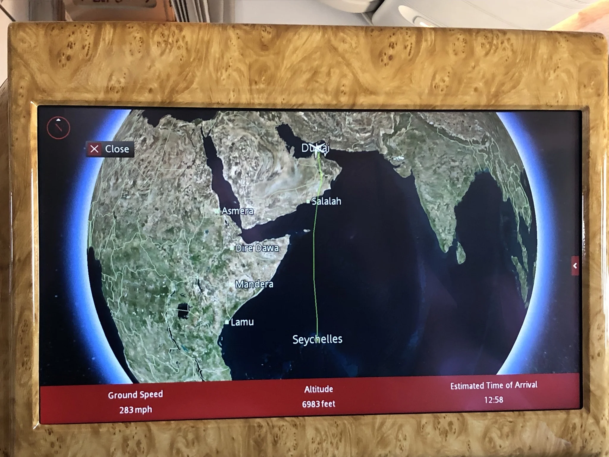 Nearly a straight line taking us back to Dubai