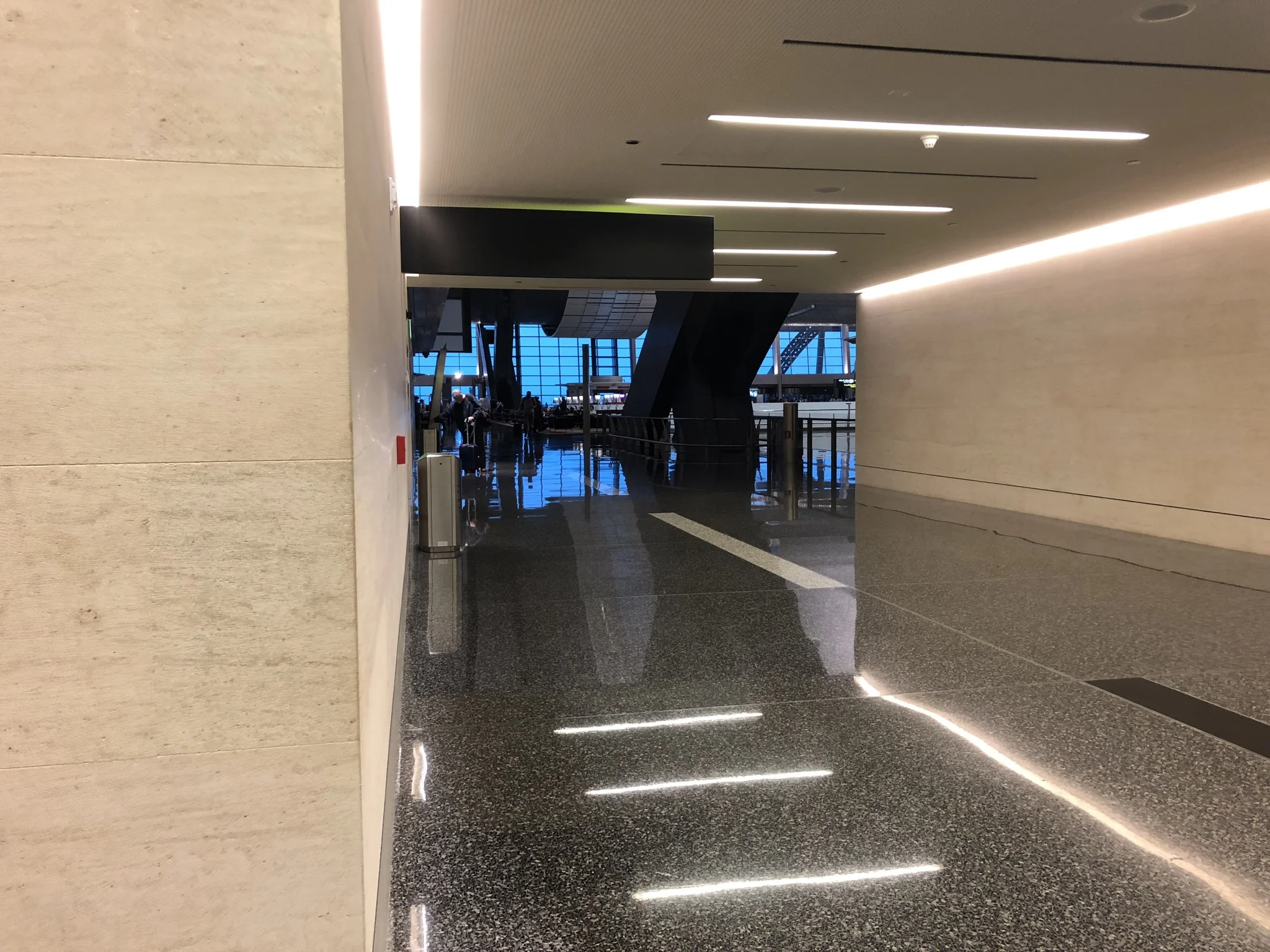 Looking back to Business Class check-in area