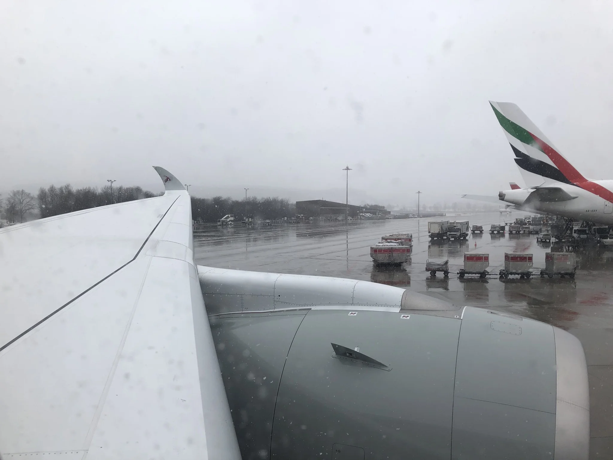 The two main “desert airlines” in snowy Zurich airport