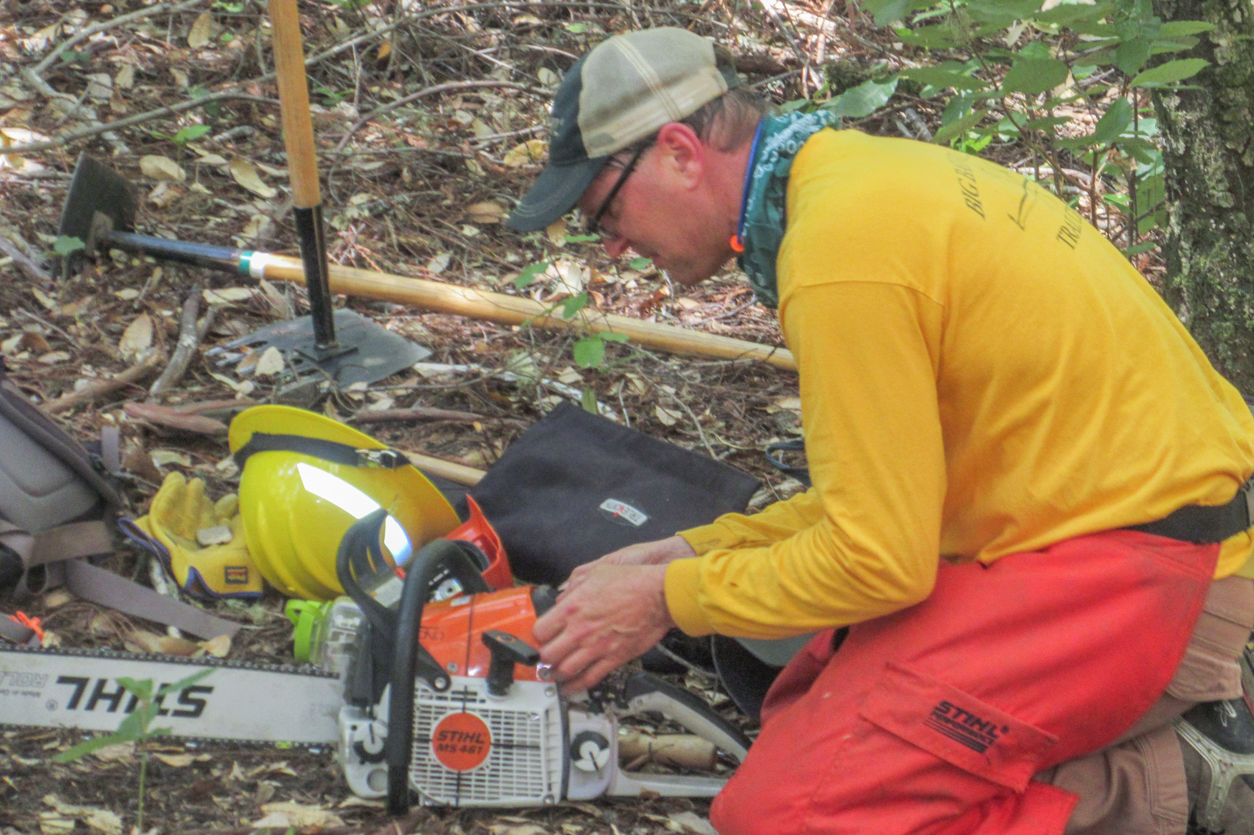 Getting the Saw to Start.JPG