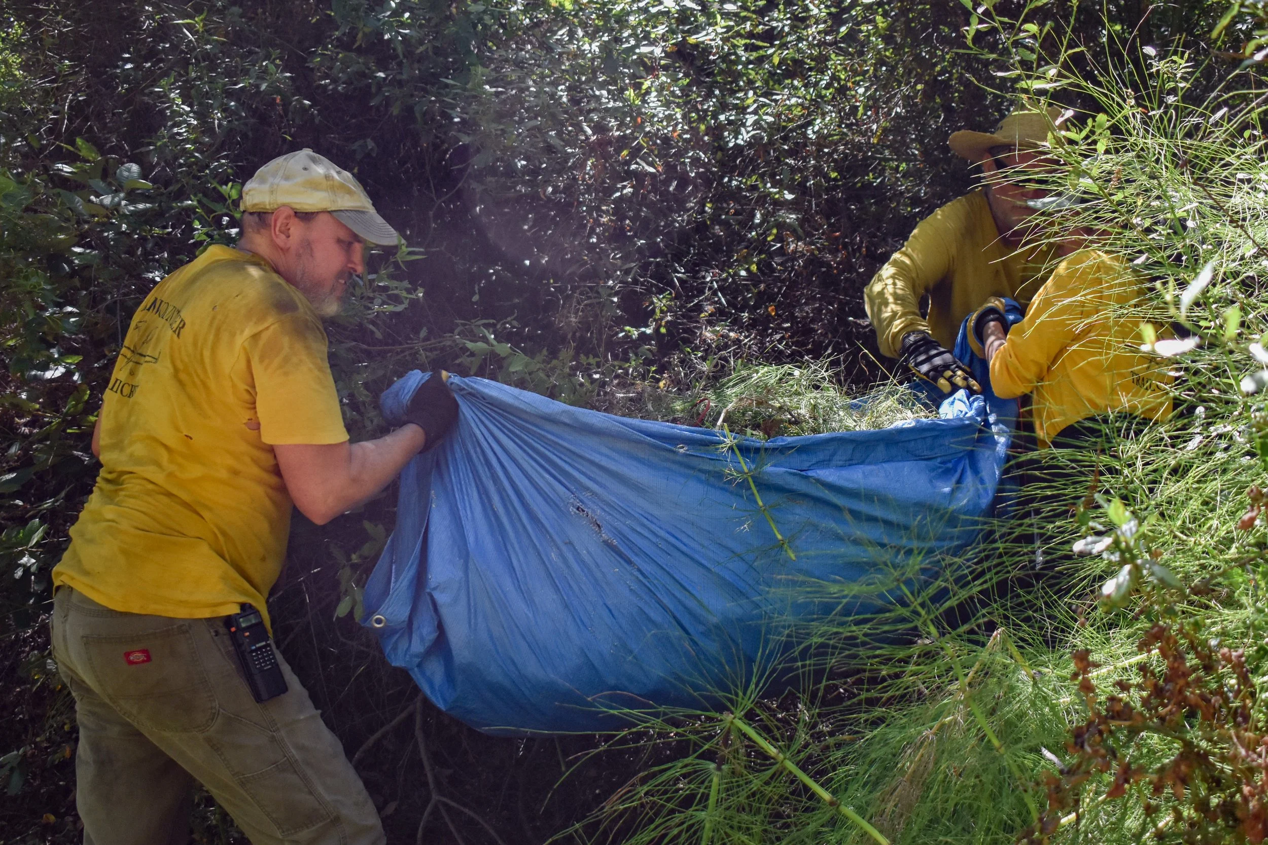 Moving Horsetail Debris to Off Trail Hiding Location.jpg
