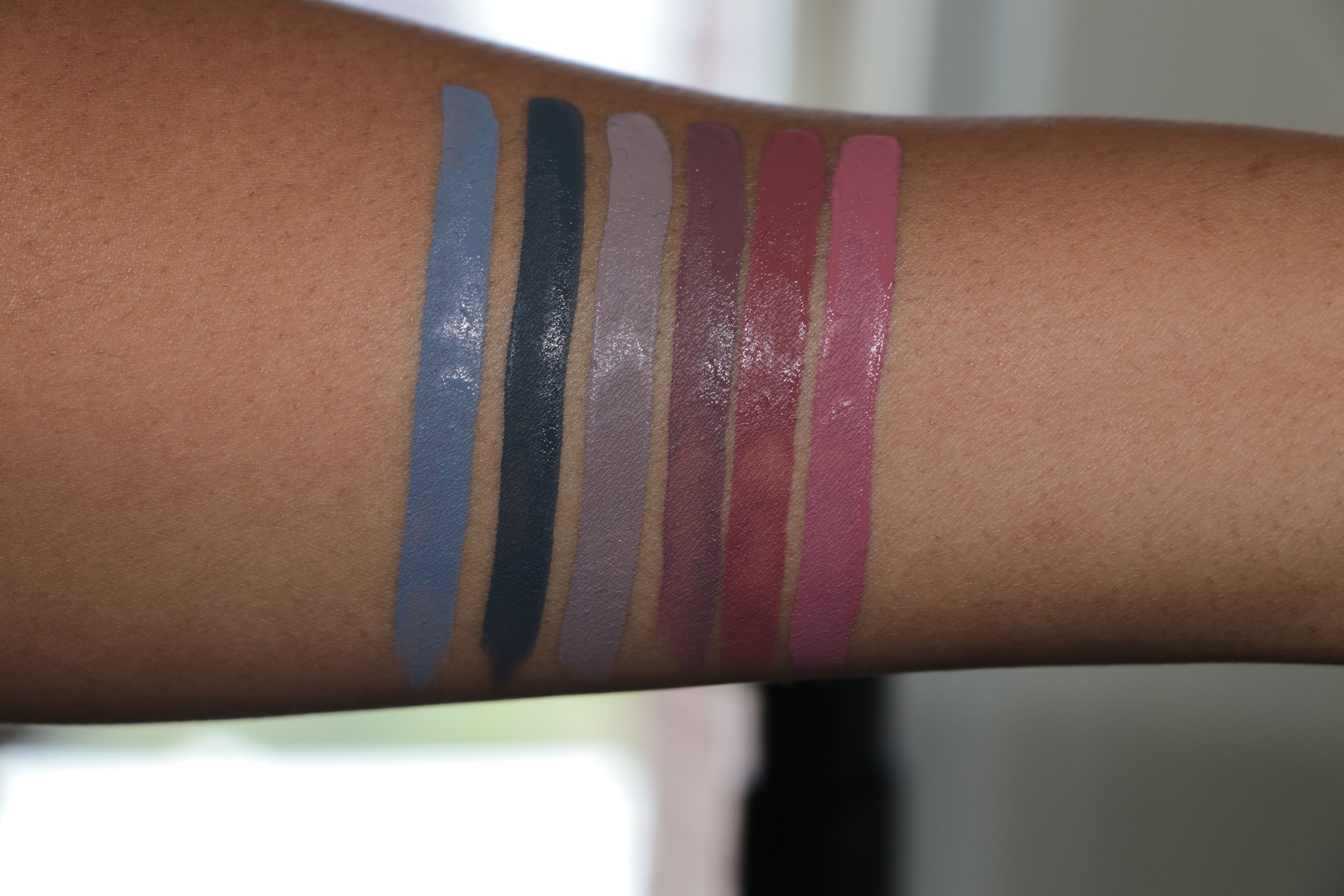 Swatch from left to right- Dagger, Woolf, Haze II, Haze, Lolita, Lovecraft