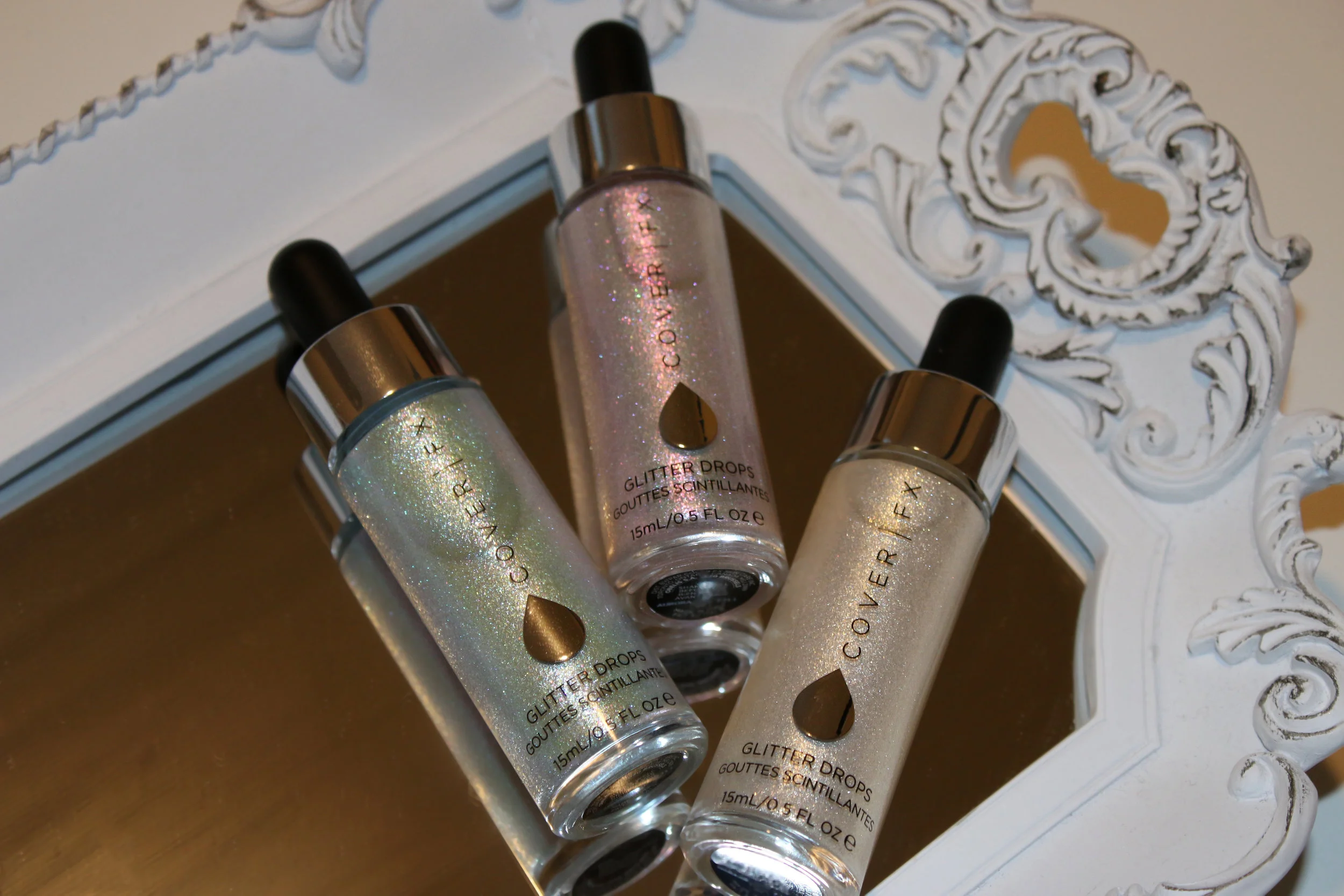 How to Use Glitter Drops - Review and Demo of the Cover FX Glitter Drops in Aurora, Lunar and Mirage