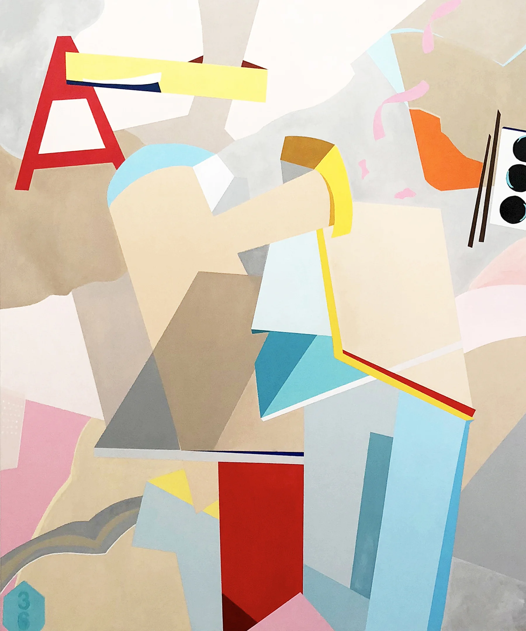 "Ribbons in The Sky", 72" x 60", Acrylic and Oil on Canvas