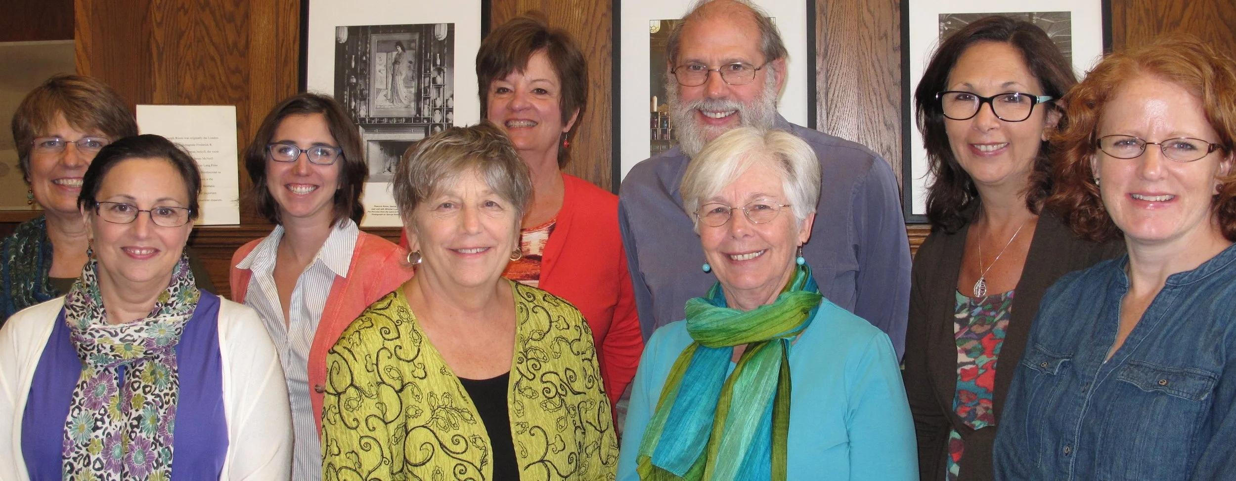 First meeting of the Alliance Planning Board on September 22, 2014 at Wayne State University. From left to right, back row: Cathy Liesman, Sadie Funk, Fran Jozefowicz, Barry Wright, Susan Dickstein. Front row: Sheryl Goldberg, Deborah Weatherston, Margaret Holmberg, Nichole Paradis. Not pictured: Joy Browne, Mary Warren