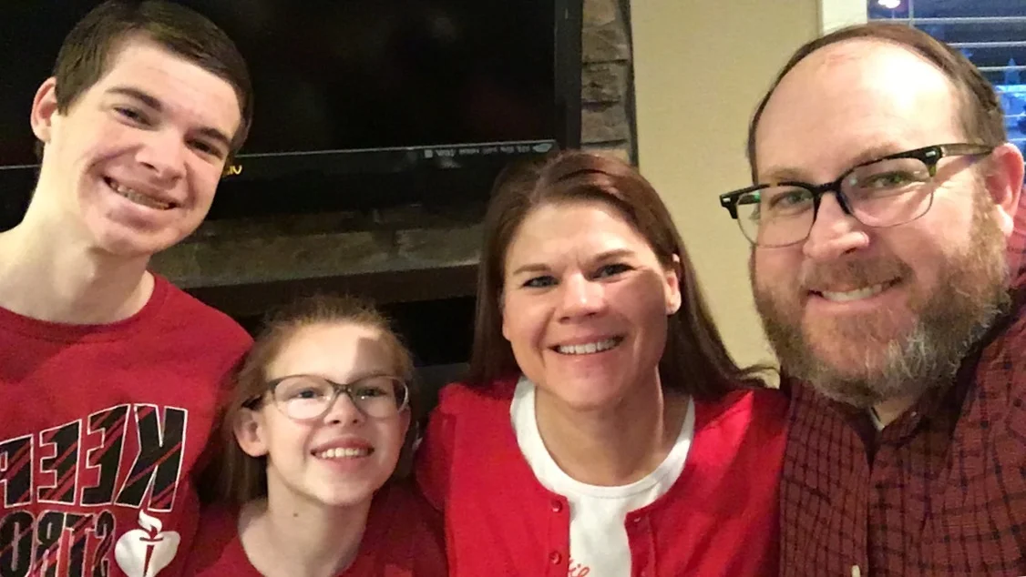 The biggest supporters of all....The Murphy family sporting Red on 2-3-17 for Go Red for Women Day.. a cause that is near and dear to my heart! 