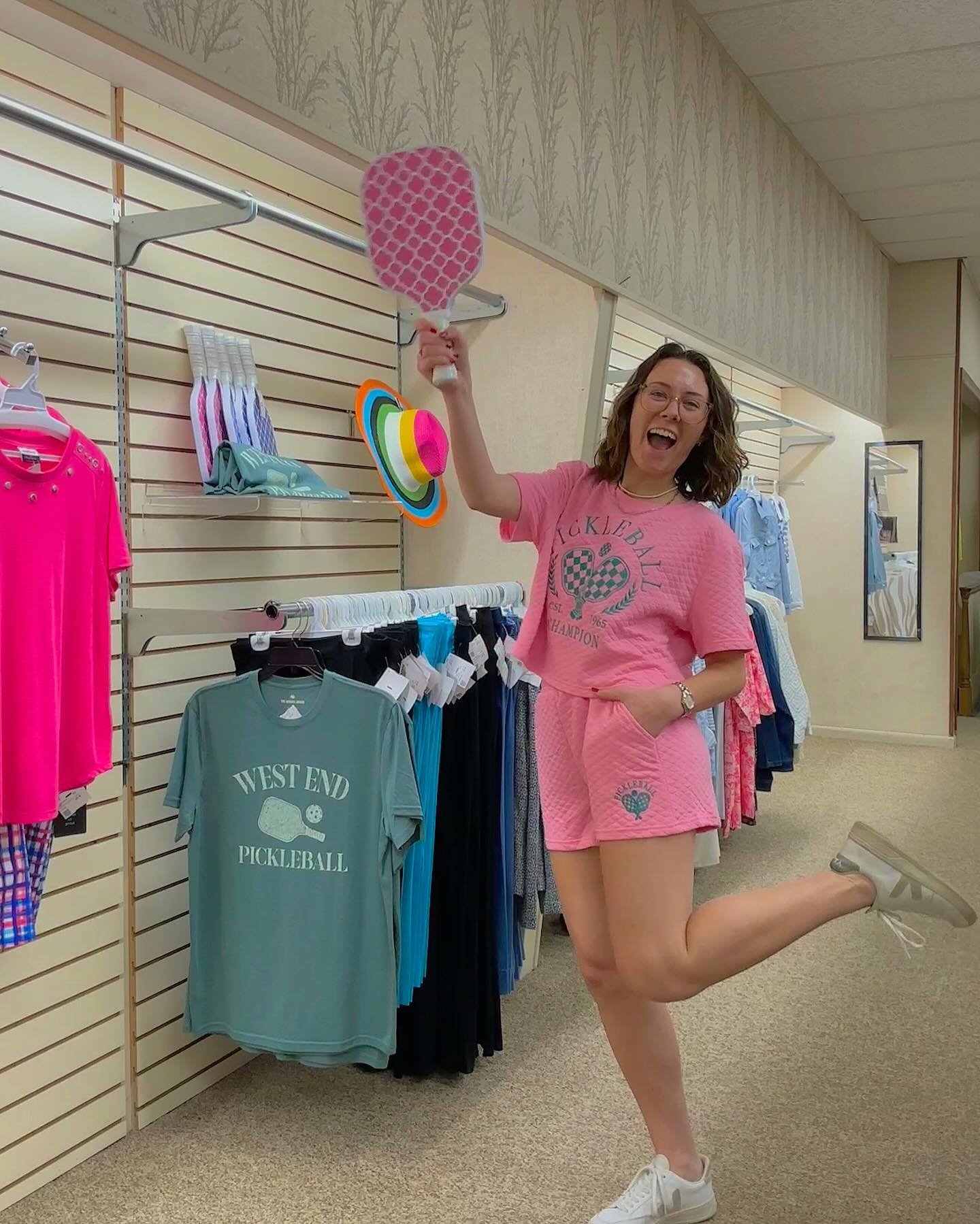 Stephenson&rsquo;s pickleball, anyone?! Stop in and check out our new pickleball collection, featuring paddles, the cutest pink athleisure set, and a men&rsquo;s tee shirt! 

#pickleball #athleisure #lounge #style