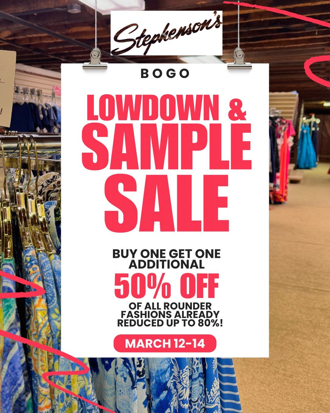 The Lowdown &amp; Sample Sale is on now! Shop this Thursday, Friday, and Saturday for unprecedented savings! (AND prices starting under $3...) Shop amazing deals on select styles from past seasons, samples, and one-of-a-kind pieces! 
🛍️🛍️🛍️
BUY ON