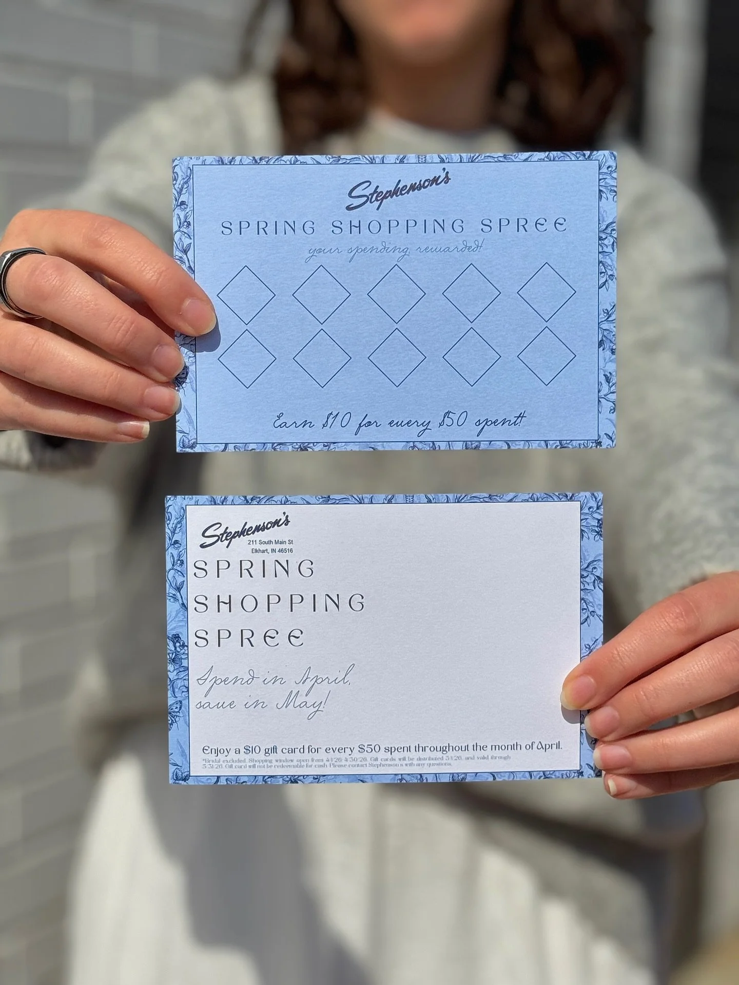 Time to SHOP!!
Stop by any time today - April 30th, and request your shopping spree card. Then, at the start of May, receive a $10 gift card for every $50 spent! Card supply is limited, so visit us soon while supplies last!

#shop #shoplocal #shoppin