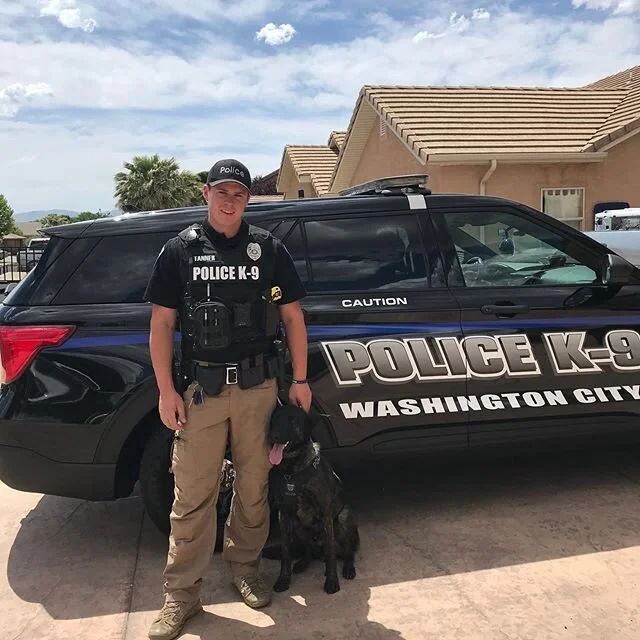 Congratulations to one of our favorite teams. K9 Zook and his partner Officer Tanner completed their patrol school for Washington City. Now not only can they find drugs, but they can apprehend and help protect against violent crime in their city. Goo