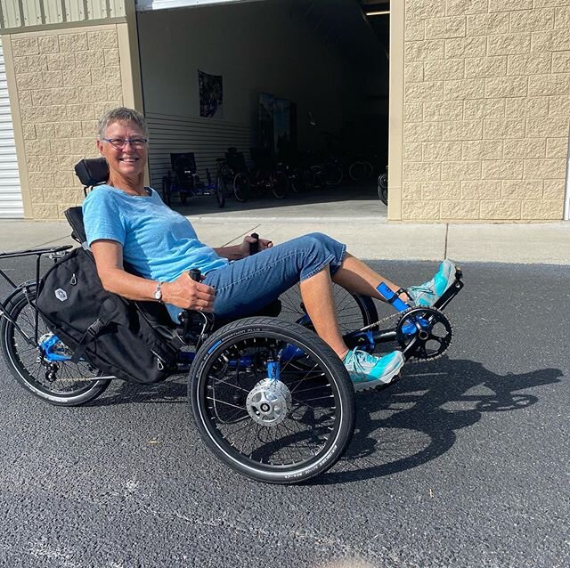 Amanda picked up an ICE Adventure with a Rohloff hub. She is ready to log some serious miles. #icetrikes #recumbenttrike#recumbentbike