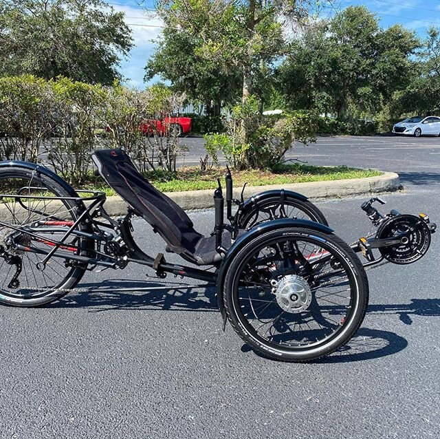 ICE Sprint X Tour waiting to get picked up. Great looking trike! #recumbenttrike #recumbent #icetrikes #bentrevolution