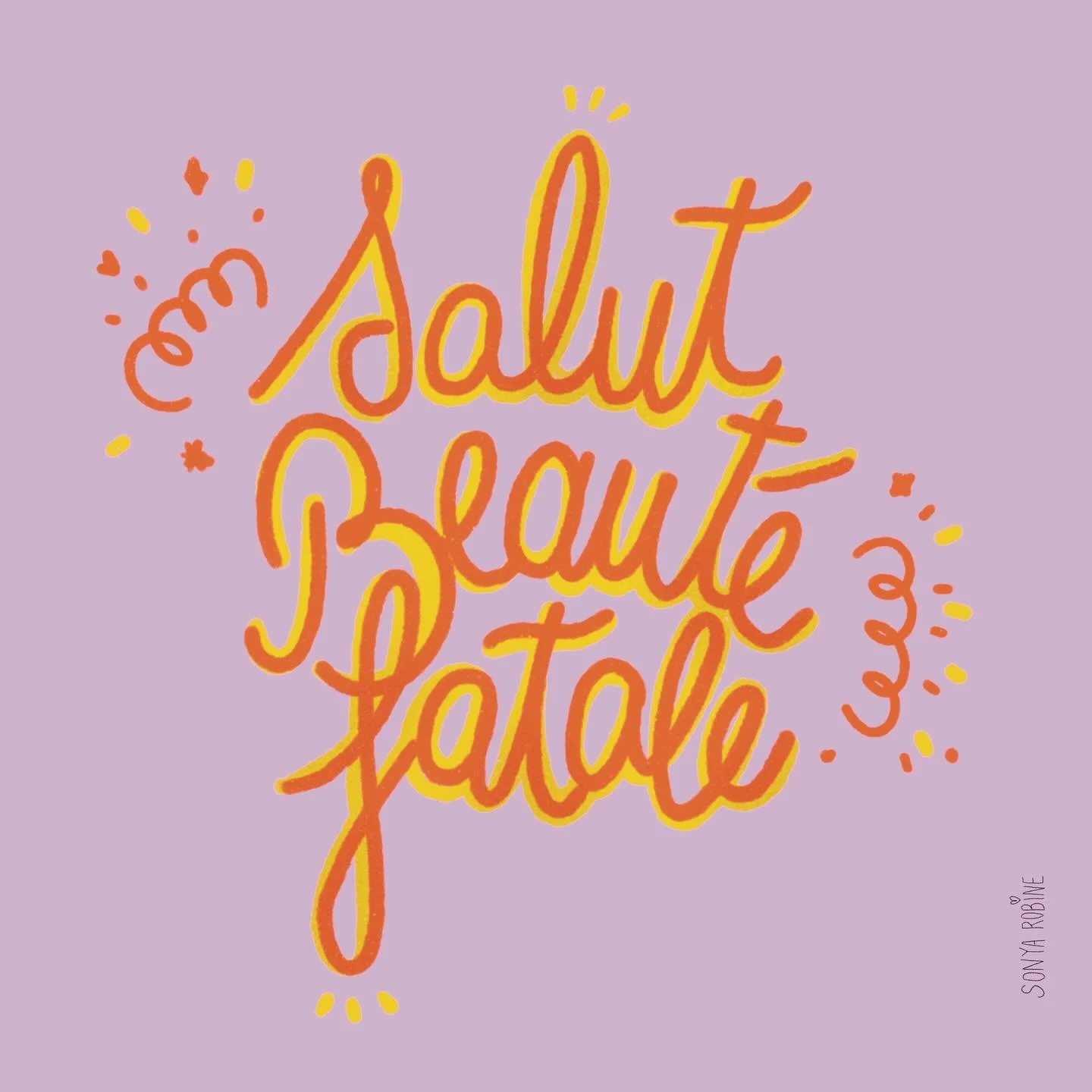 Salut beaut&eacute; fatale! 🫨💃🪩🔥 

#illustration #typo #typography #procreate