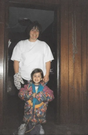 My mom and I WHEN I WAS PROBABLY FOUR OR SO. SHE INSTILLED IN ME A LOT OF THE CREATIVE ROOTS I HAVE TODAY.