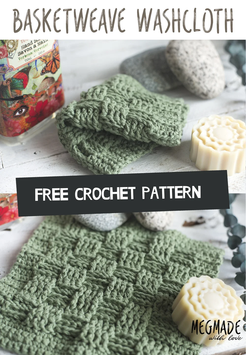 Basket Weave Stitch Washcloth Pattern — Megmade with Love