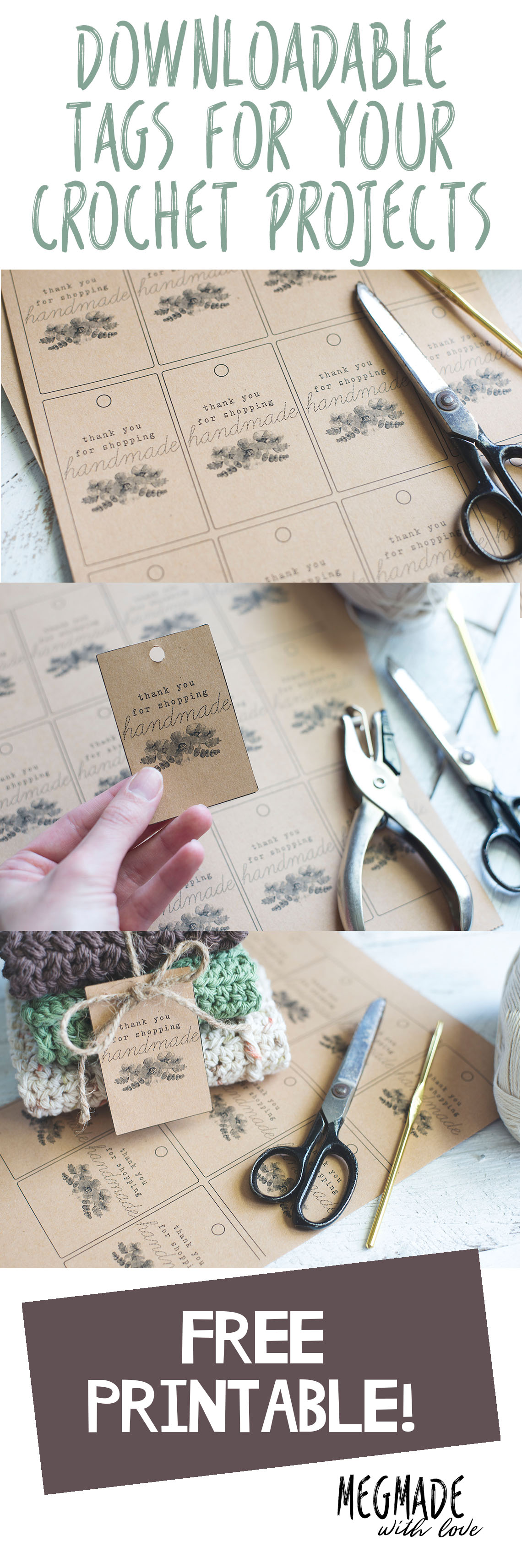 Handmade with Love Printable Hang Tags - Resources for a Handmade Lifestyle  - Made by Hand