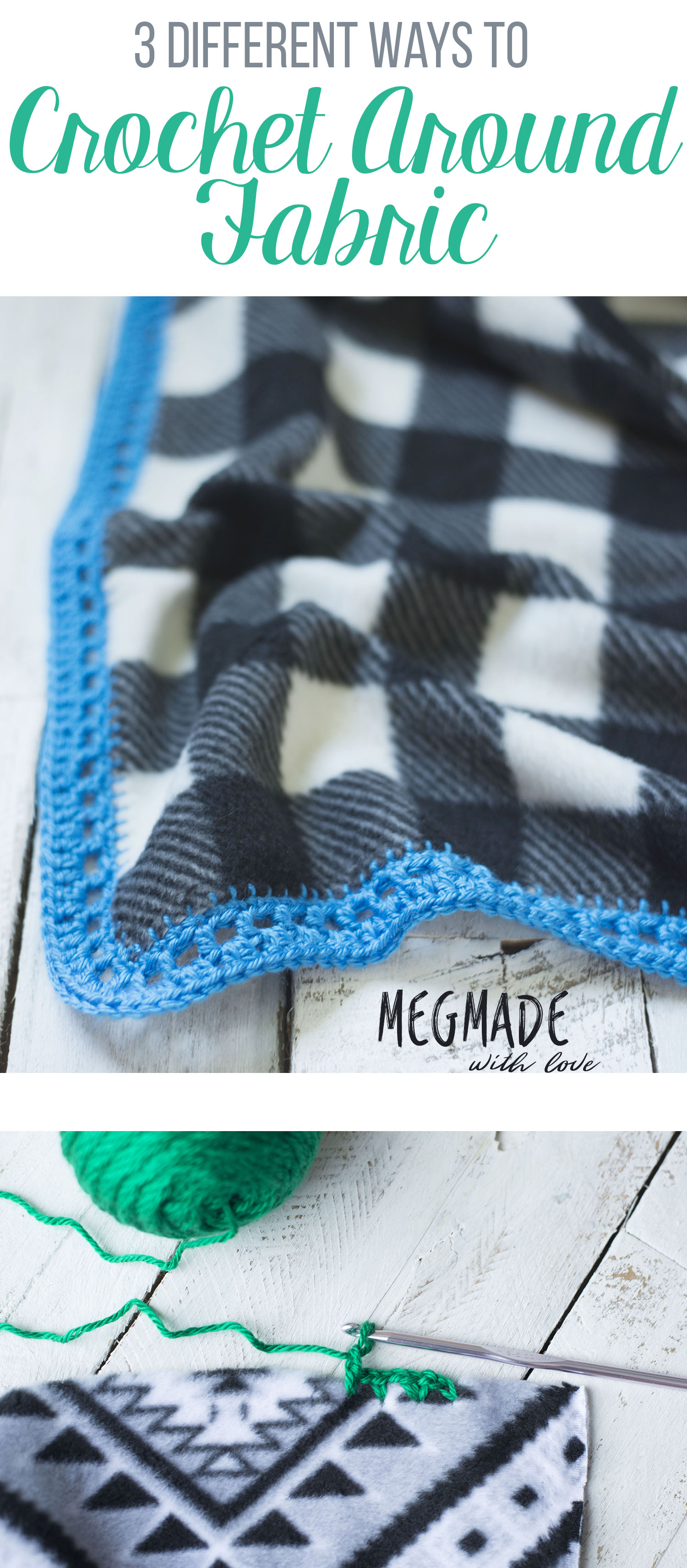 How To Crochet Around Fabric Three Different Ways Megmade With Love