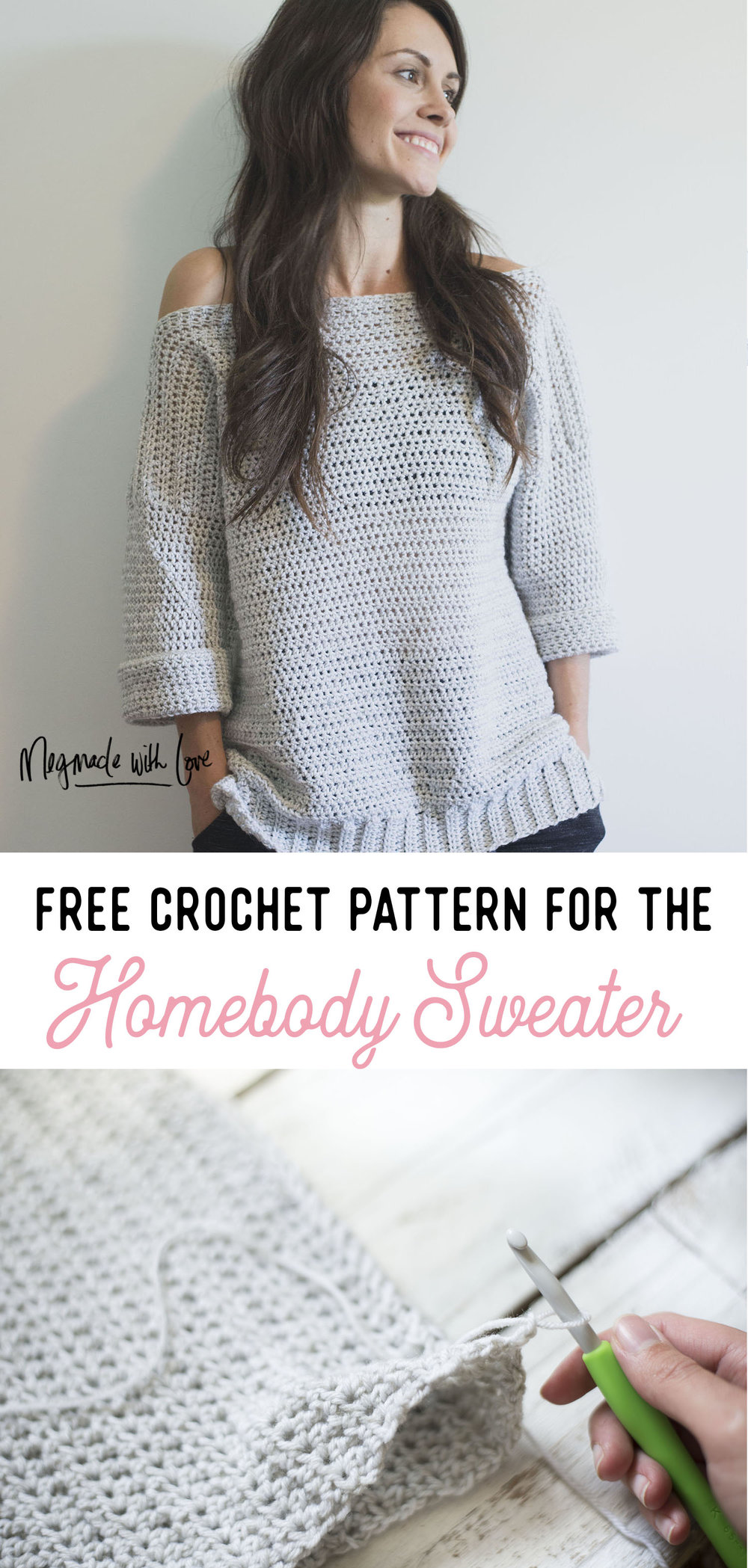Tåget lede efter Indtil Free Crochet Pattern for The Homebody Sweater (Easy, Comfy and Cute!) —  Megmade with Love