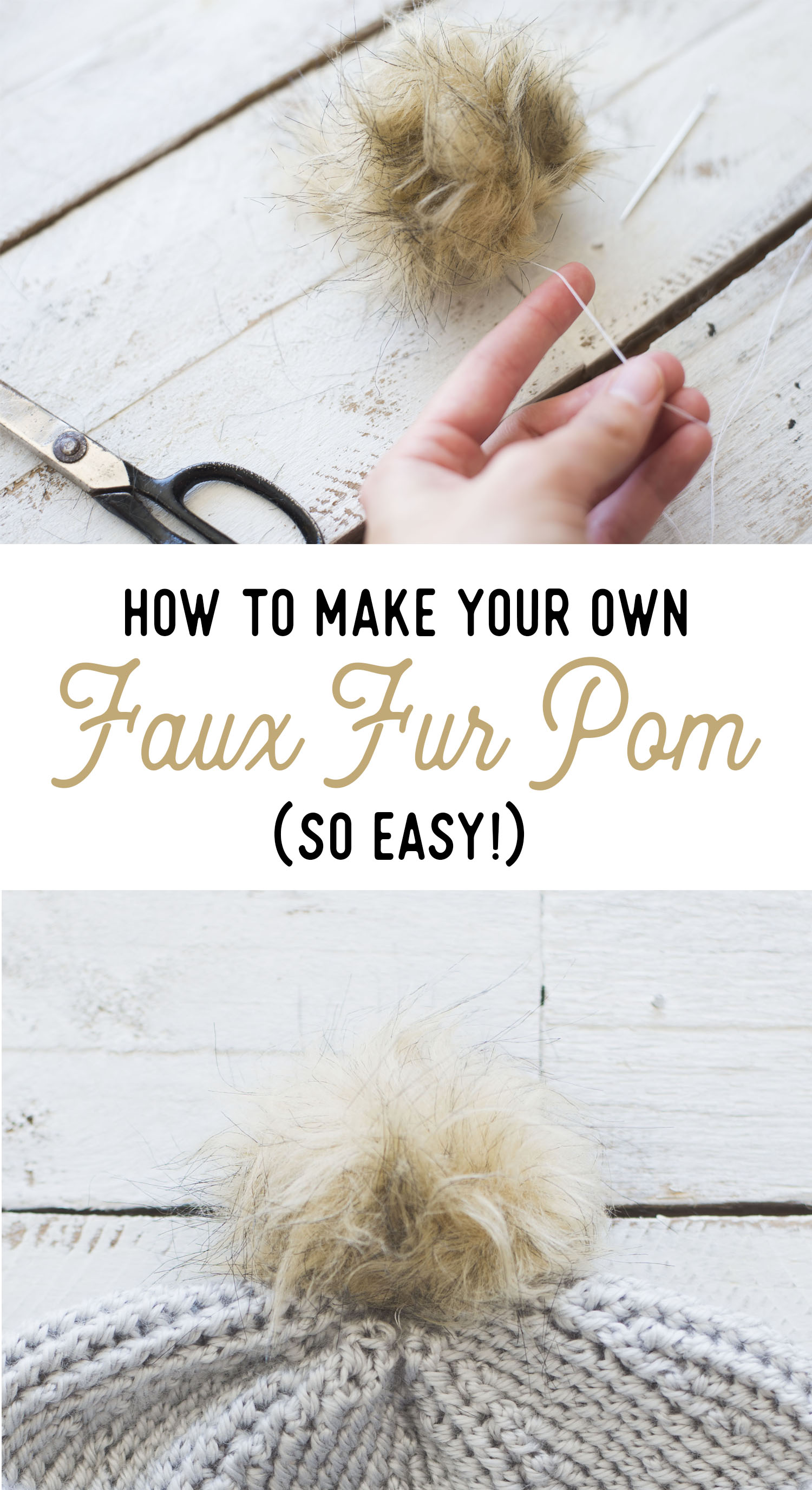 How to Make a Faux Fur Pom Pom with a Square 