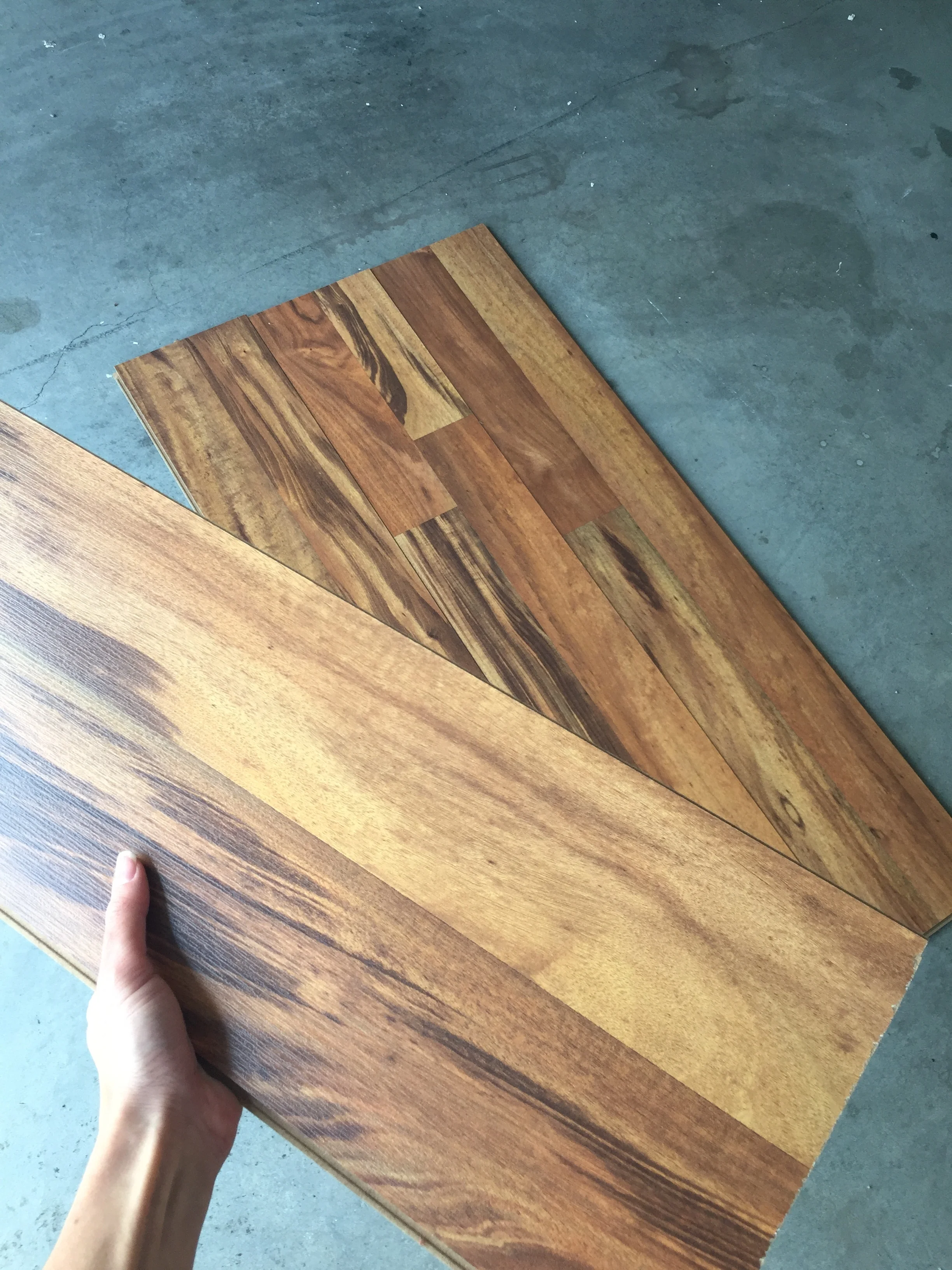 This is actually extra pieces of laminate flooring my mom had left over from her basement remodel. I thought it'd look pretty killer in some photos so I asked her if I could snag it! Since I don't have pretty wood floors of my own to photograph stuff on, I use this! Use what you've got folks! No excuses ;)