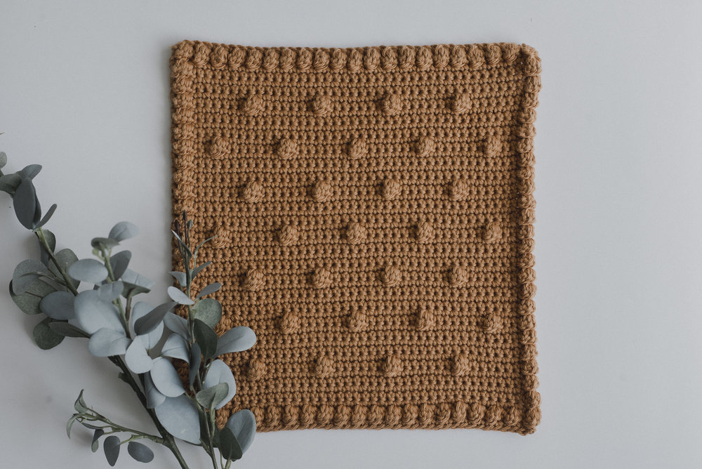 Free Crochet Pattern for a Rustic Dotted Washcloth - Megmade with Love