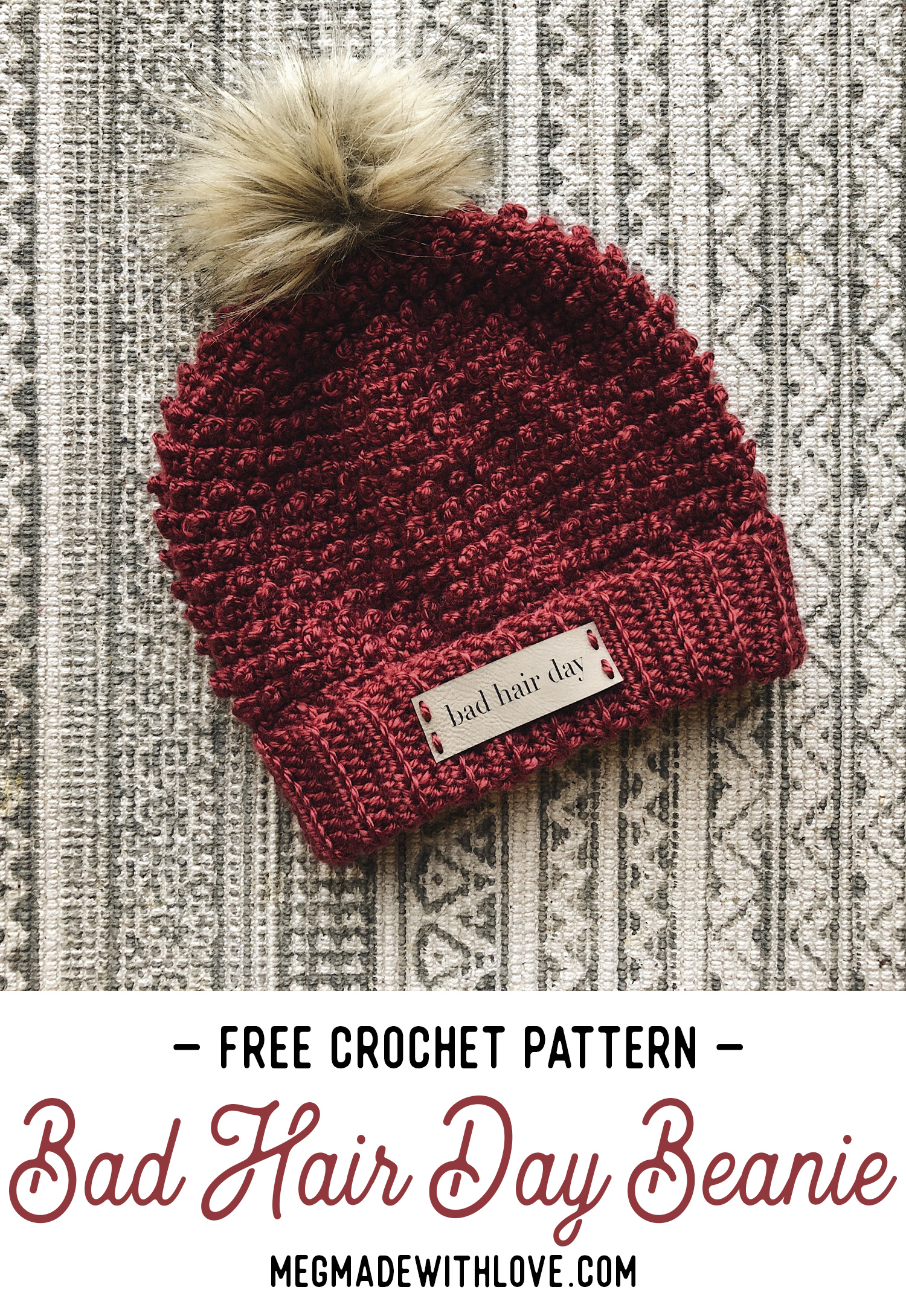 bestille Vestlig teenager Free Crochet Pattern for the Bad Hair Day Beanie — Megmade with Love