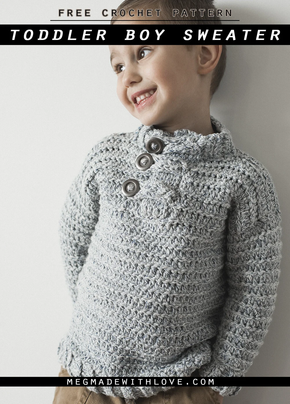 Toddler Boy Crochet Sweater Free Crochet Pattern Megmade With Love