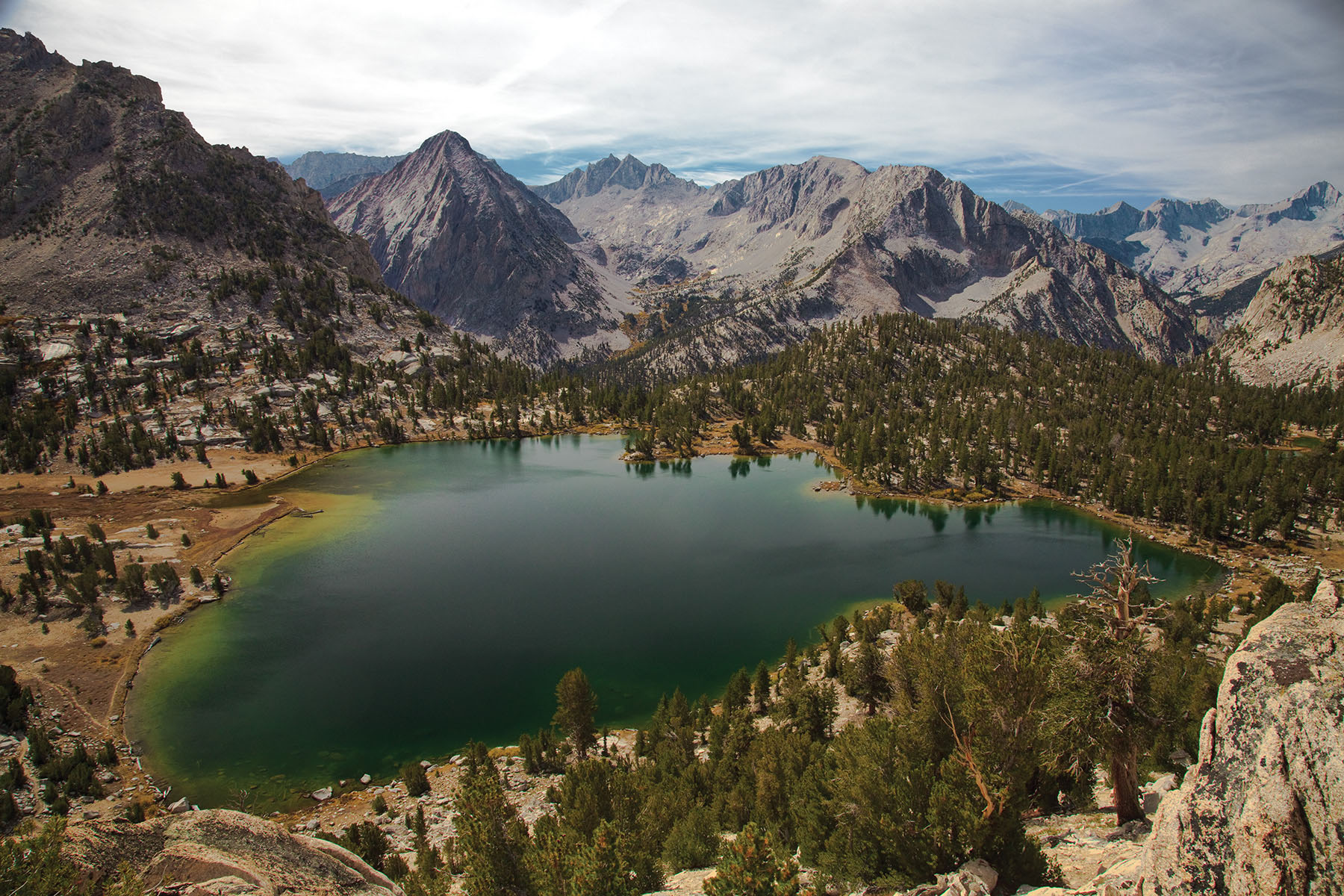 Bullfrog Lake lies over Kearsarge Pass just inside Kings Canyon National Park