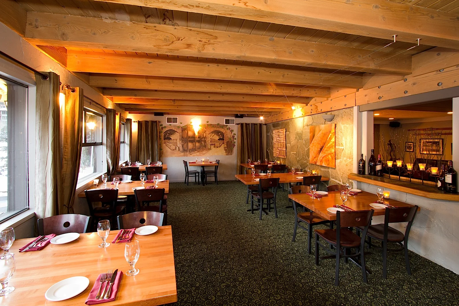 Fine dining in a cozy setting at Petra's Bistro