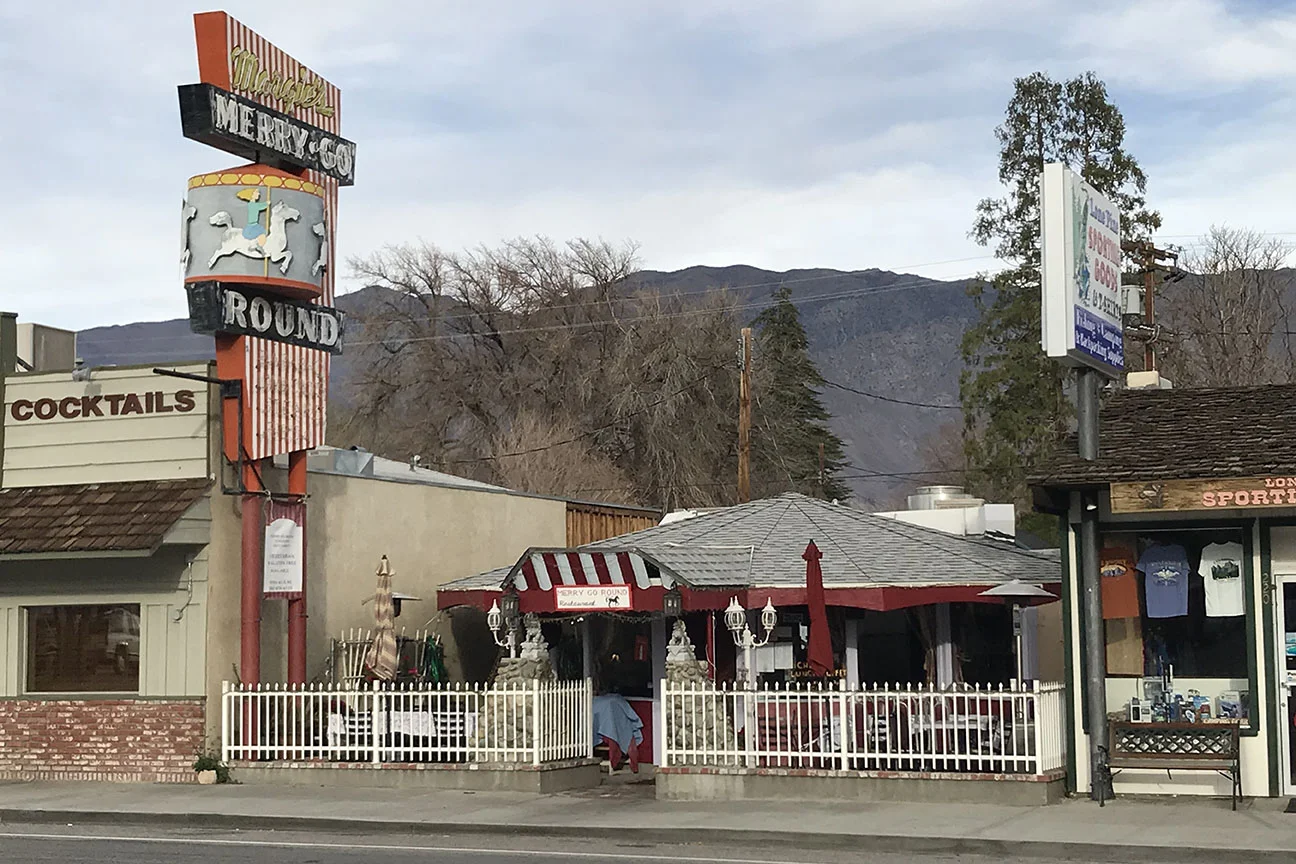 The Merry Go Round sits in the middle of town in Lone Pine