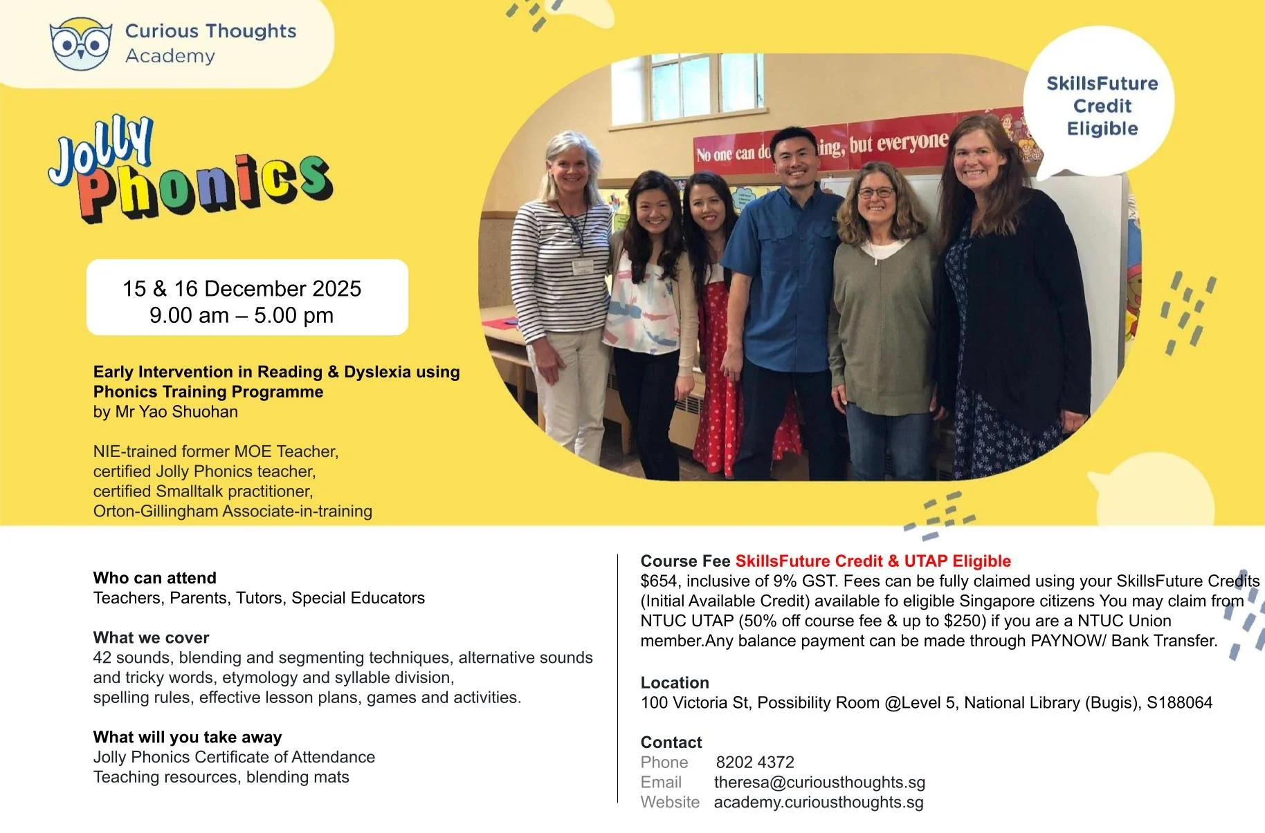 Jolly Phonics Training (JPT) Programme  (with blending mat) 