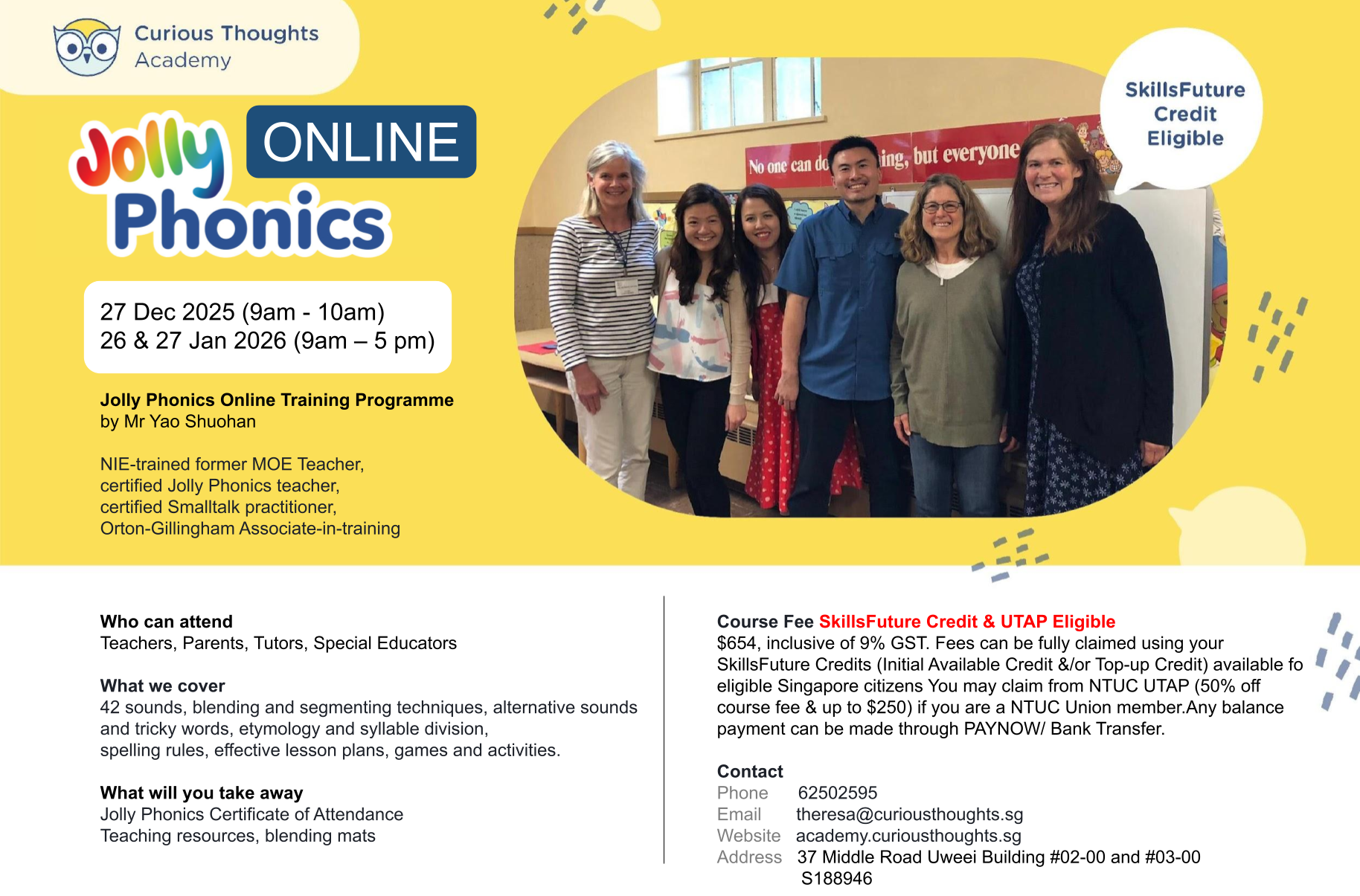 Jolly Phonics Training (ONLINE) Programme  (with blending mat) 