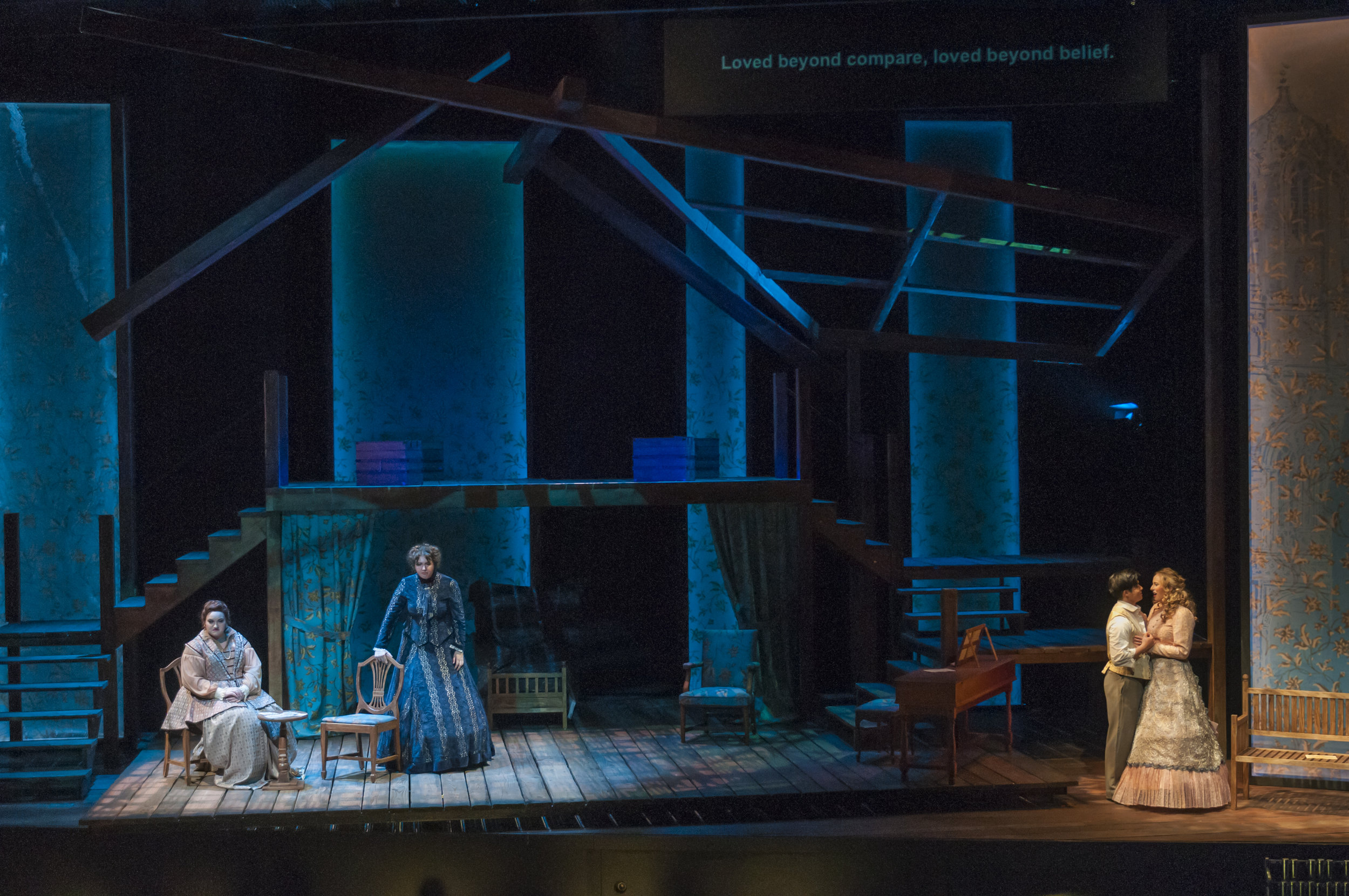  Production photo with Erin Theodorakis (mezzo soprano), Duke Kim (tenor), and Dorothy Gal (soprano) 