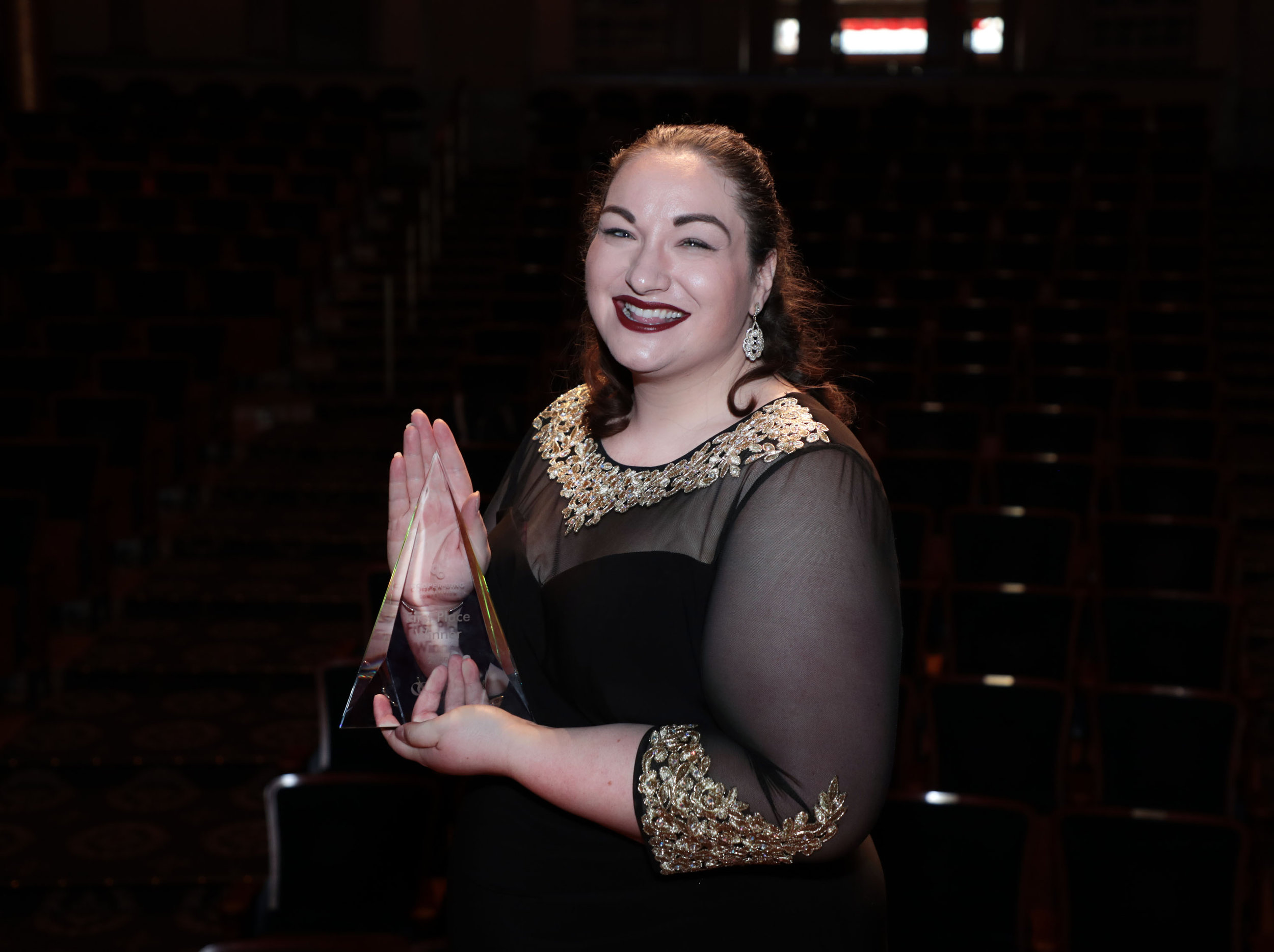  Lindsay after winning first prize at the Cooper-Bing Vocal Competition 