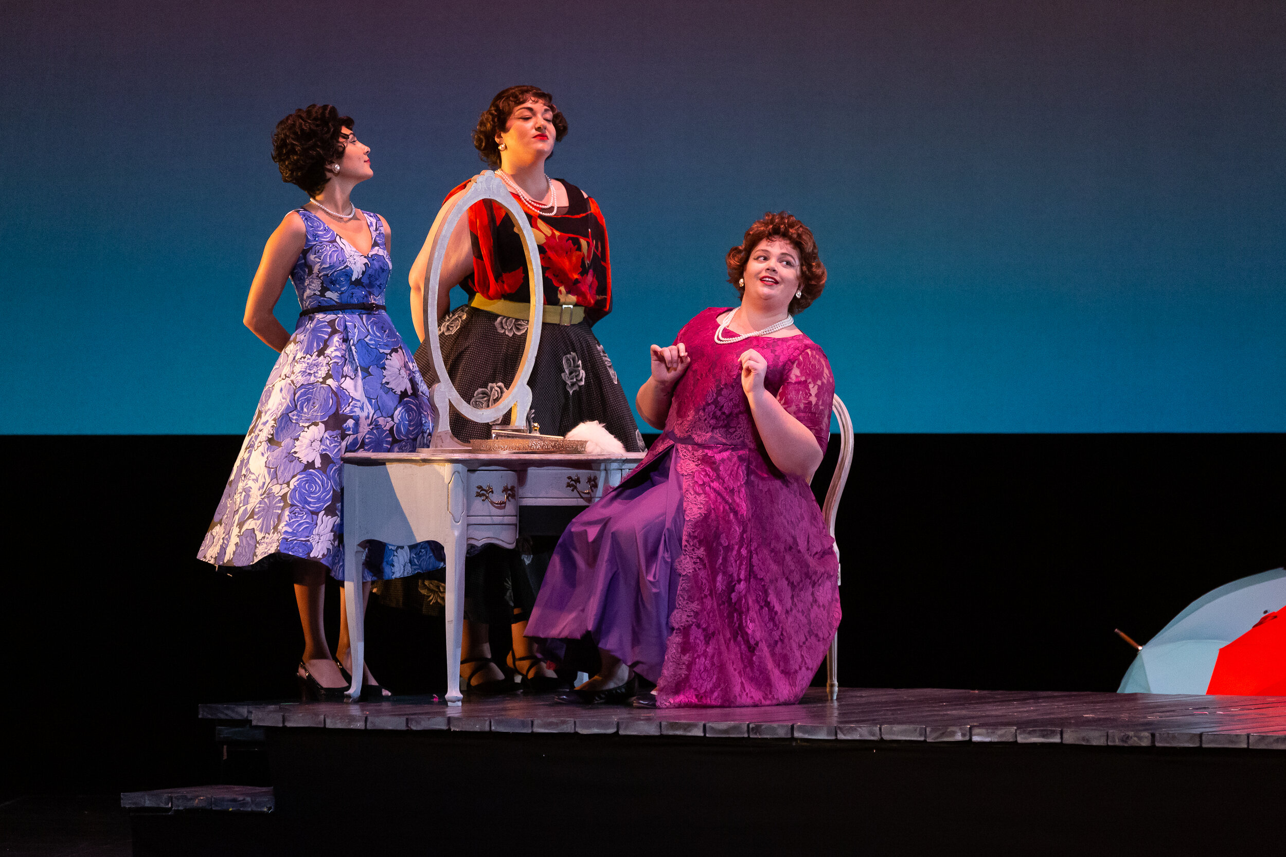  Lindsay Kate Brown sings a scene as Dorothée from Massenet’s Cendrillon with Elena Viallon, soprano, as Noémie and Leia Lensing, mezzo soprano, as Madam de la Haltière. 