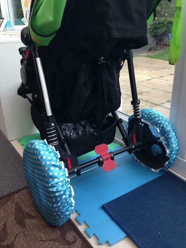 Here's a clever use of shower caps as we head into the winter 