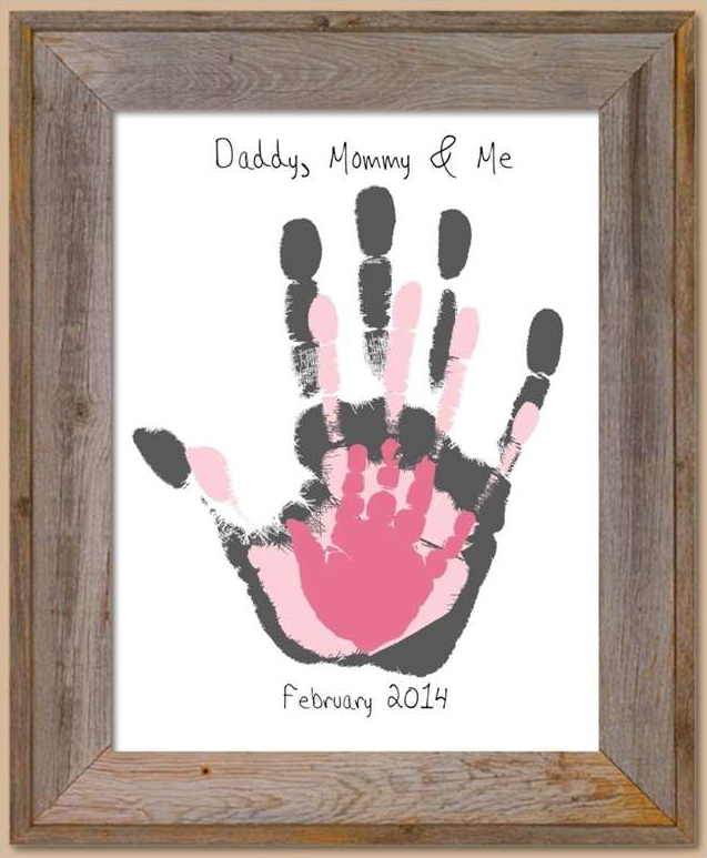 Adorable and Priceless Family Handprint Art - Daddy, Mommy and Baby