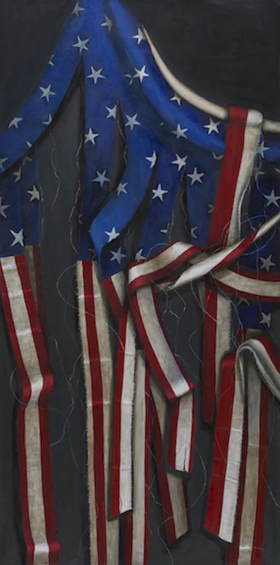“Torn and Frayed”, oil/canvas, 60” x 30”, 2018