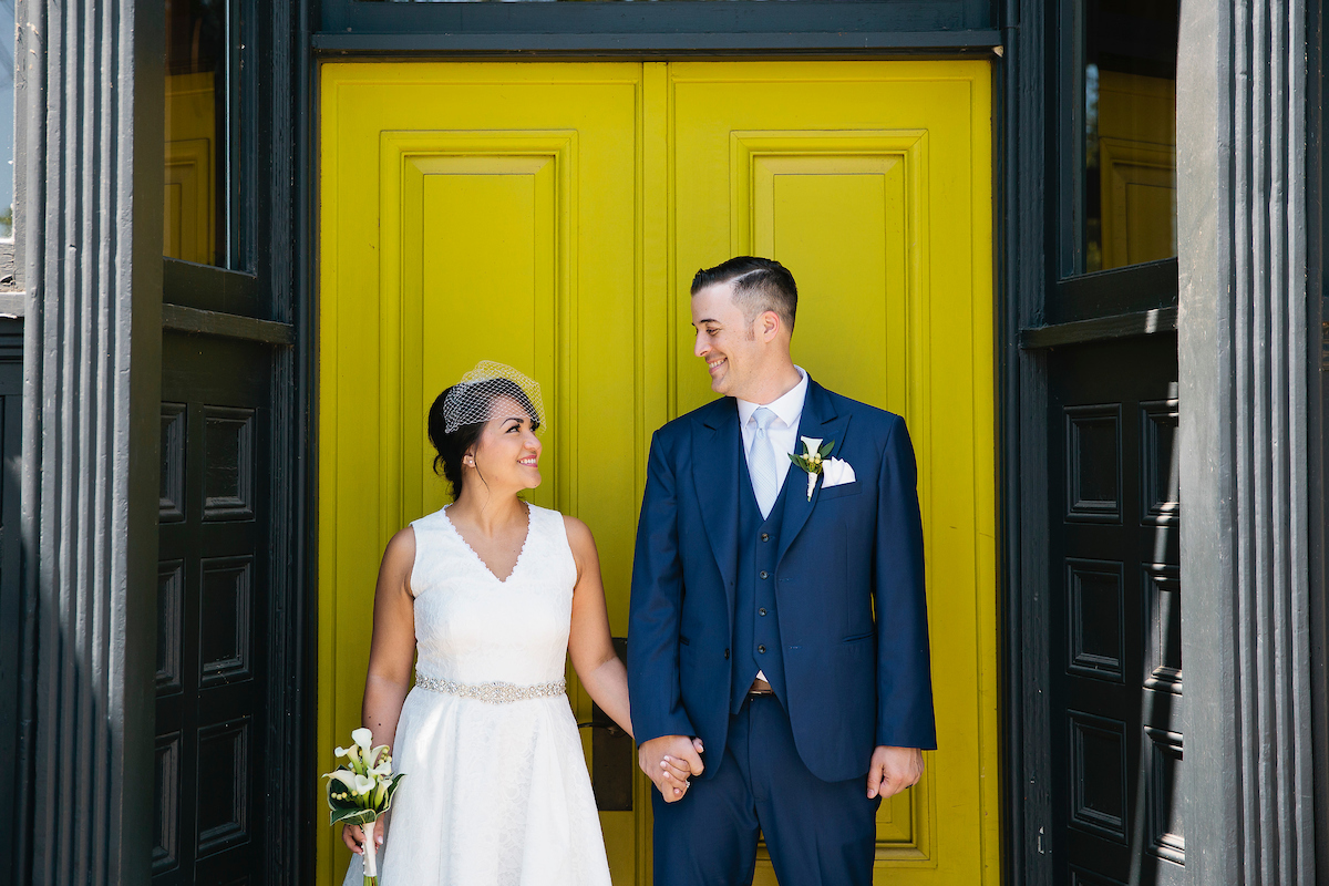 Couple looking at each other