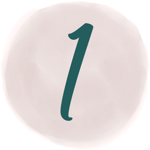 Number one on a white circular background.