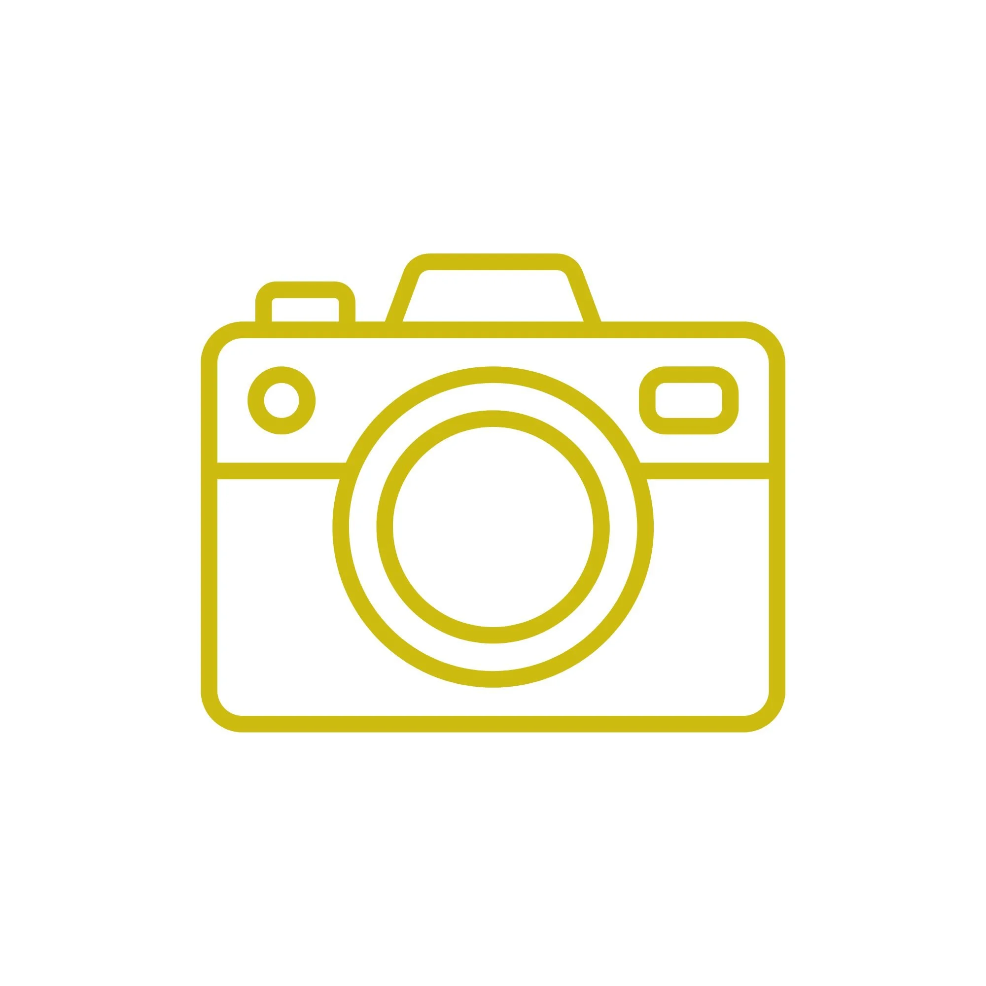 Outline of a camera in yellow