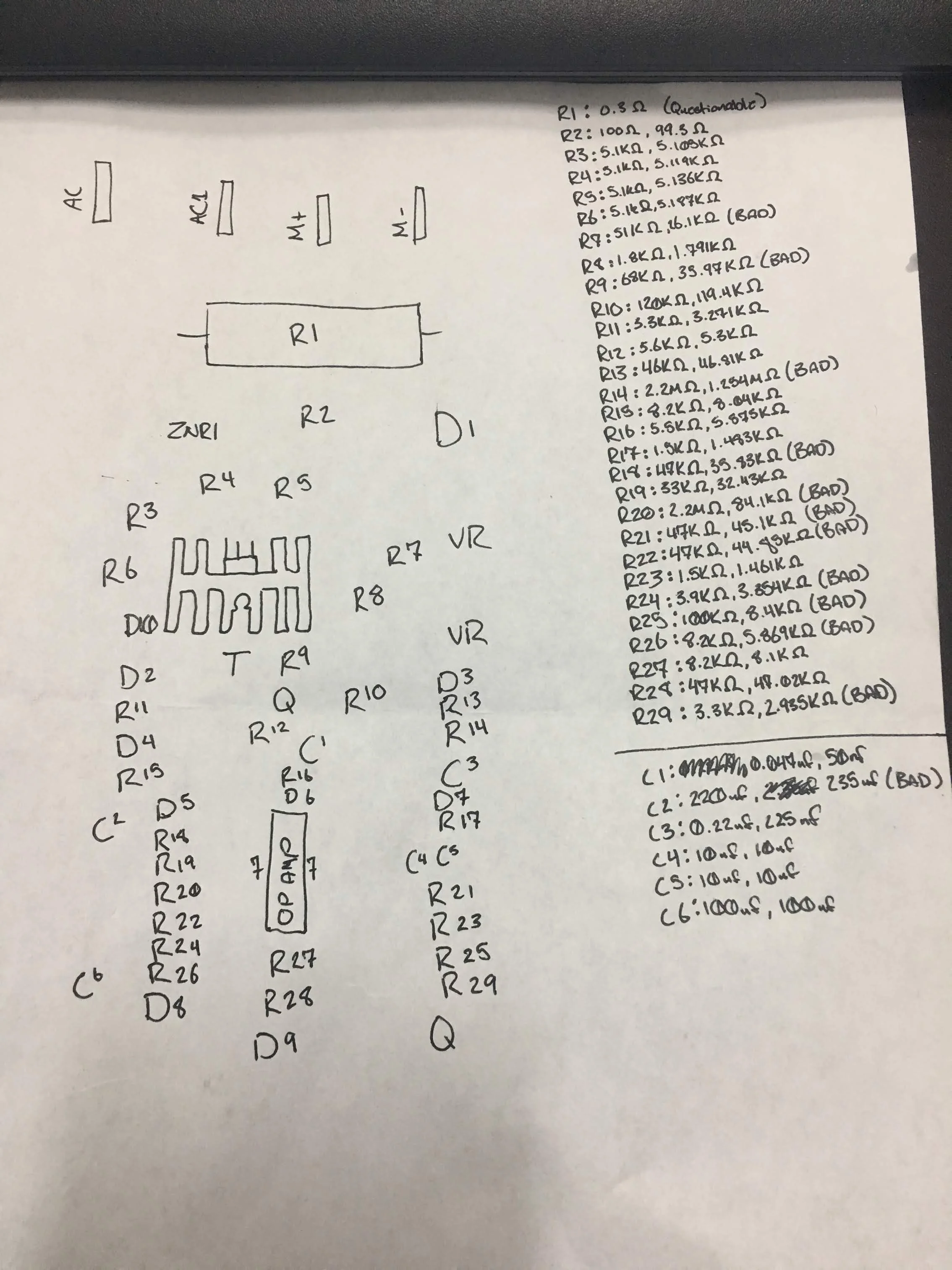 Board Layout, Component Values