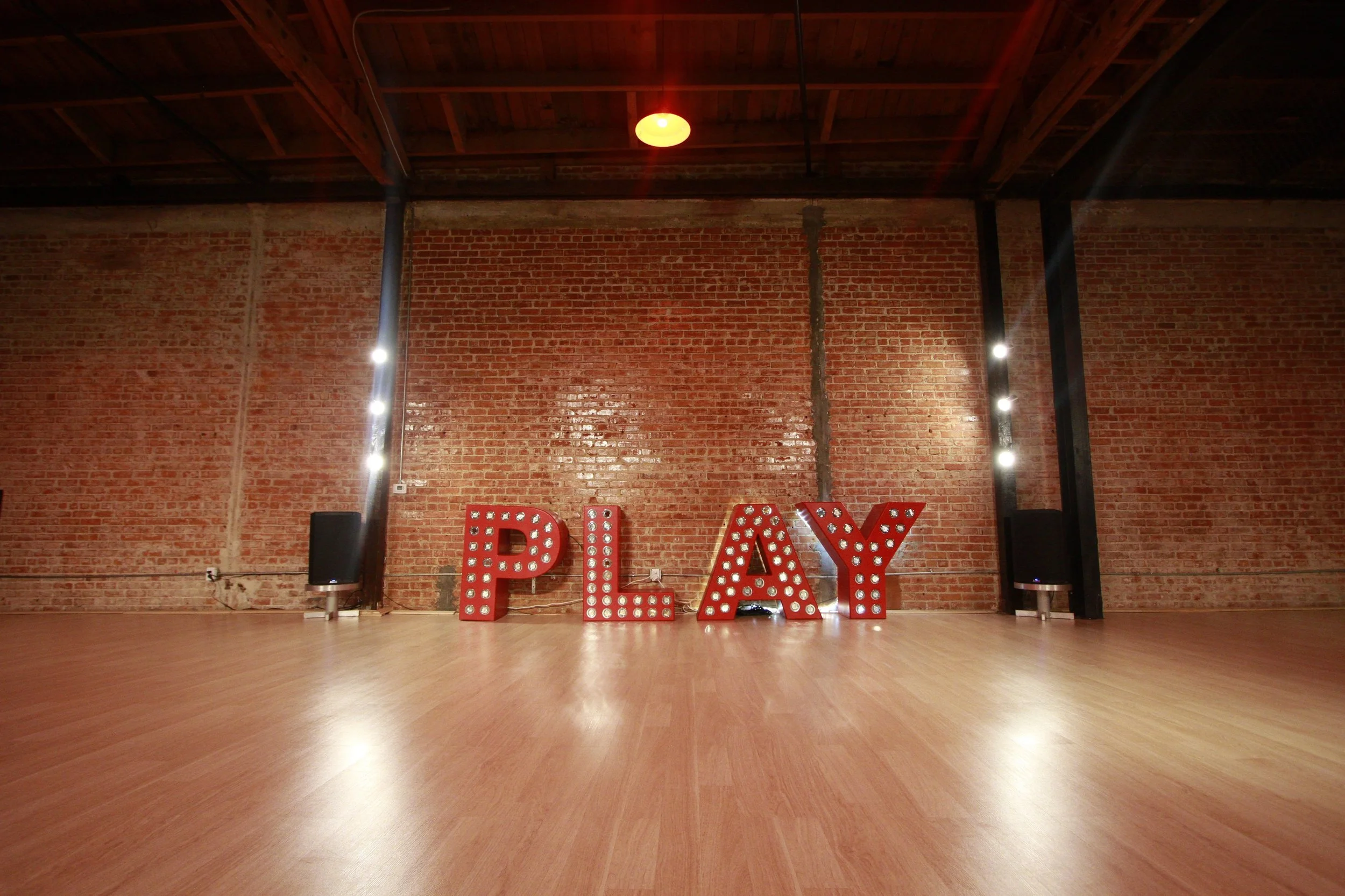 For Lighting: They are 12 hue lights that hang from the ceiling that are all on dimmers and colored controlled via an app that can be provided. There is track lighting above all the mirrors that are also all on dimmers.