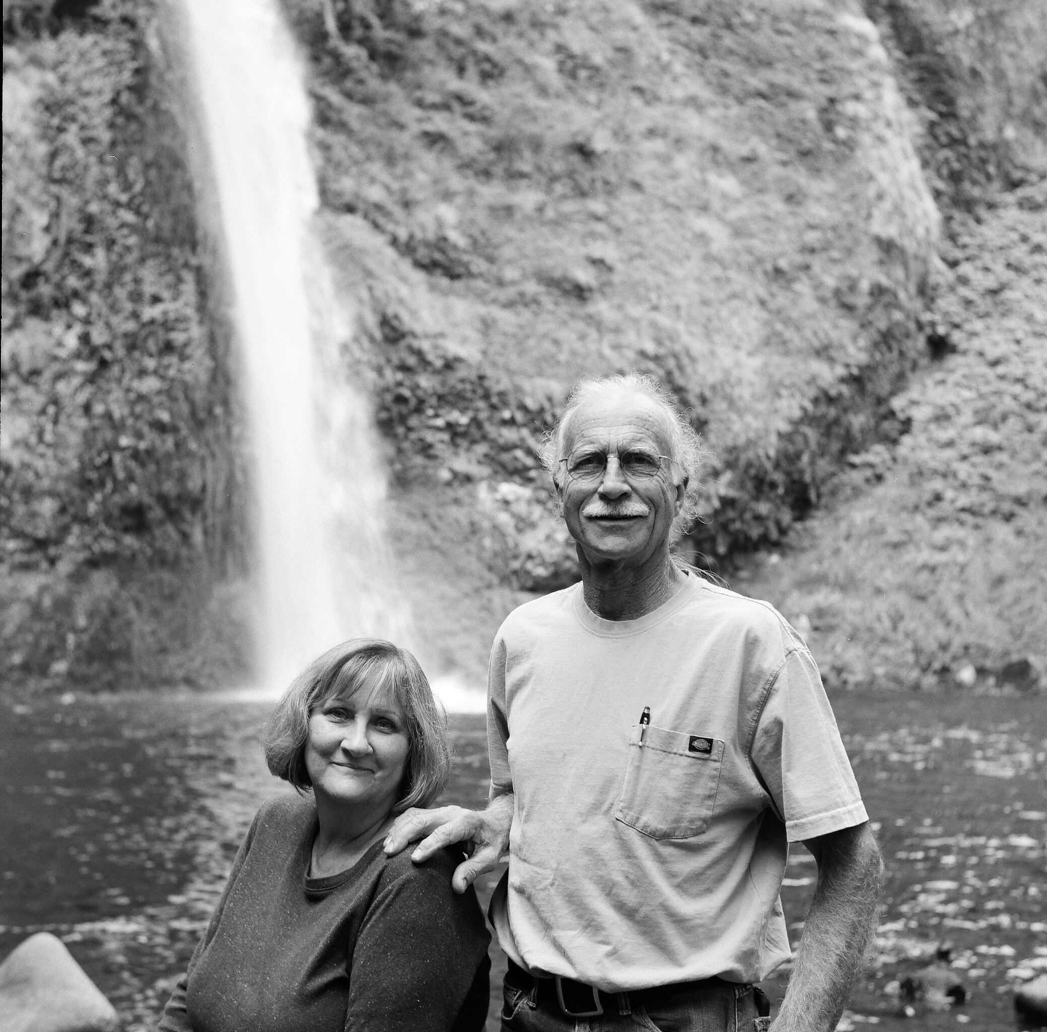 Aunt Phyliss and Dad, Horsetail Falls, Columbia River Gorge, Oregon