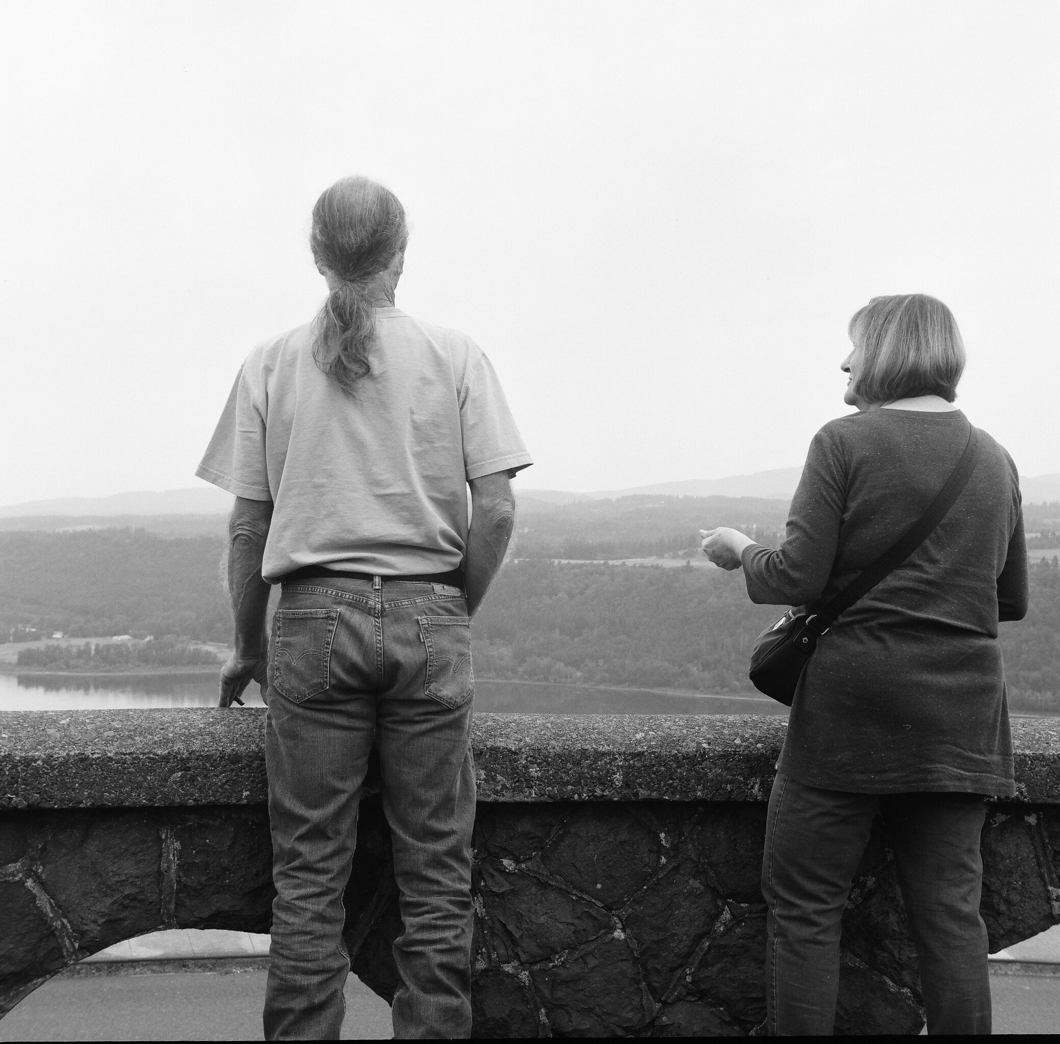 Dad and Aunt Phyliss, Vista House, Columbia River Gorge, Oregon