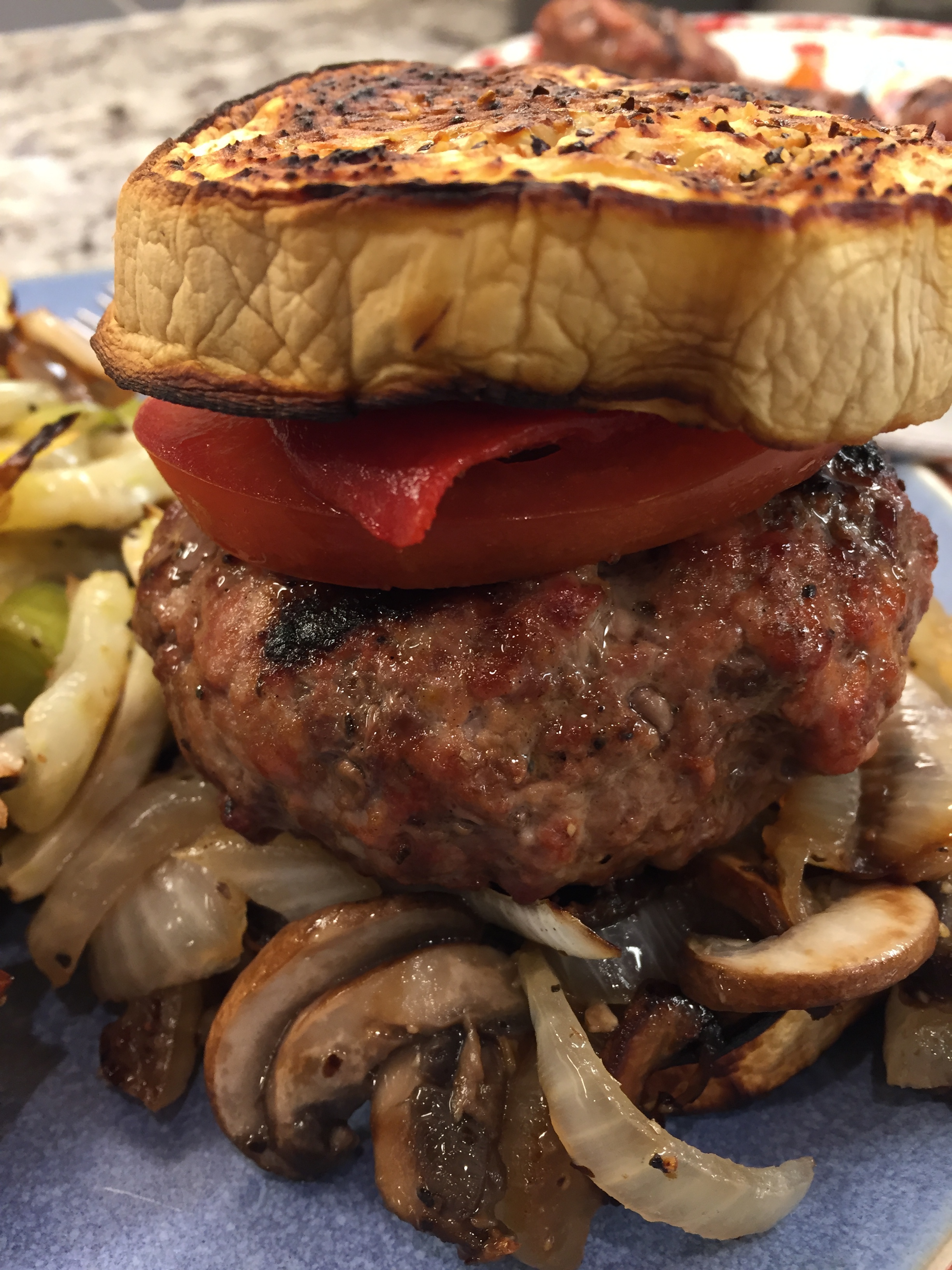 Italian-Style Burgers on an Eggplant 'Bun'