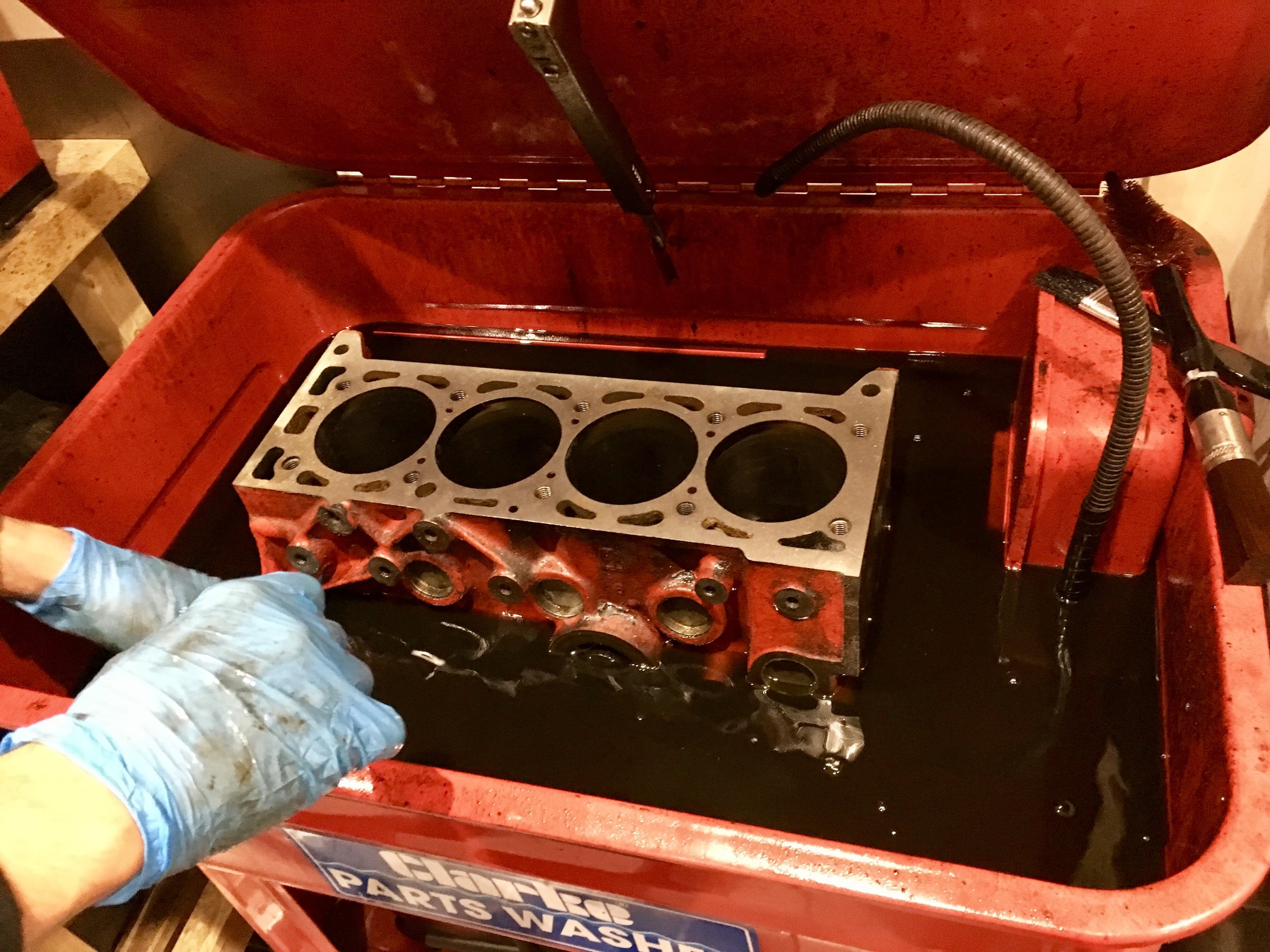 Lots of cleaning in the parts washer.